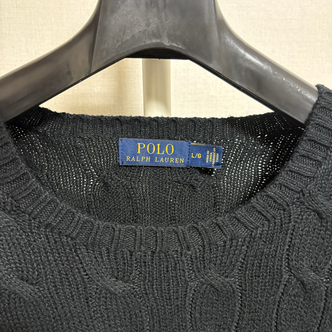 폴로 랄프로렌 케이블 니트 / 블랙, L 상품이미지4