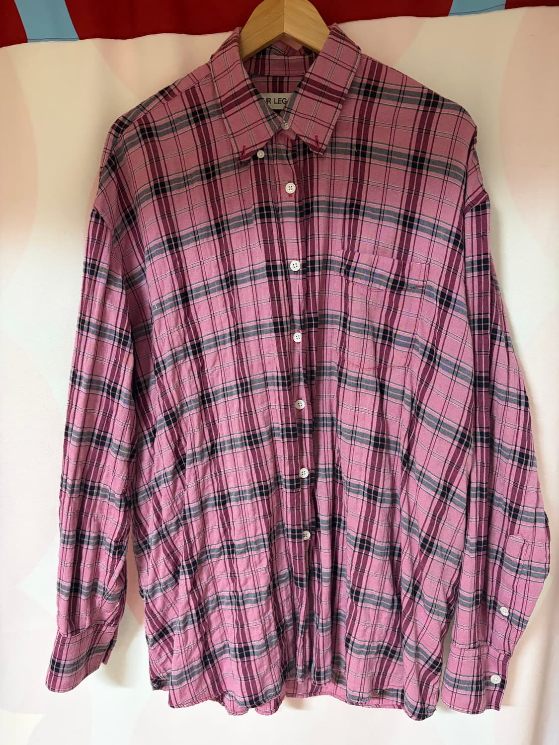 [38] 아워레가시 버로우드 셔츠 핑크 상품이미지2