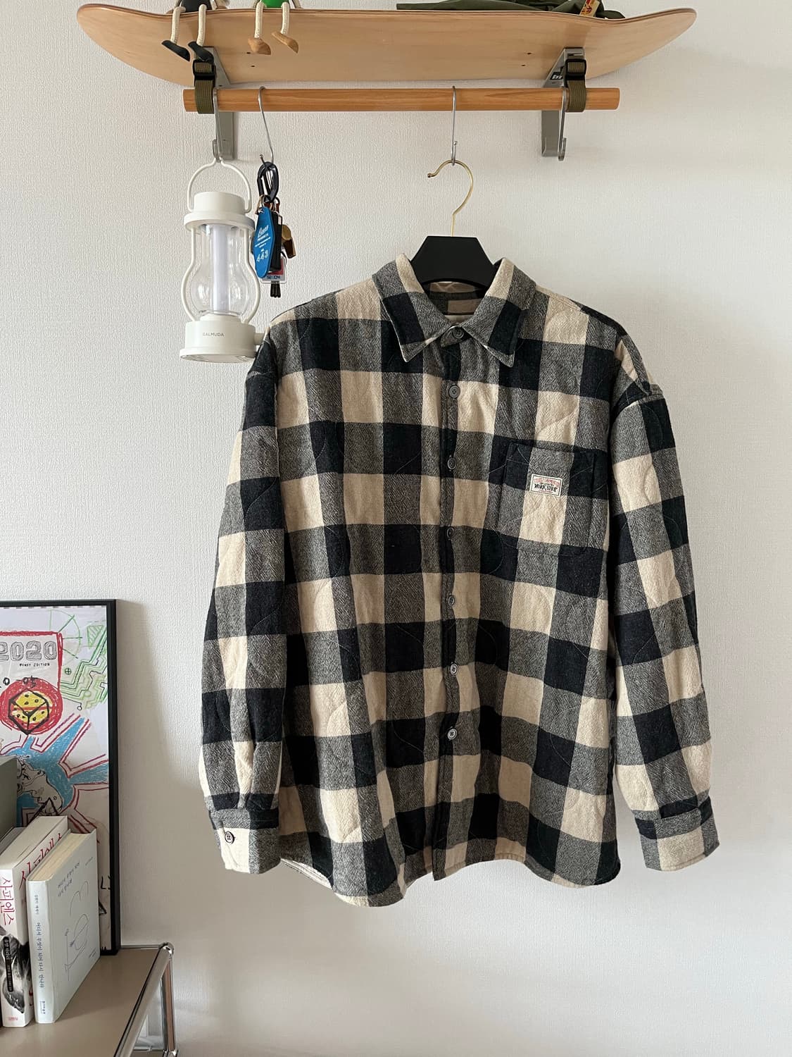 스투시 아워레가시 워크샵 보로우드 자켓 그레이 베이지 체크 상품이미지1