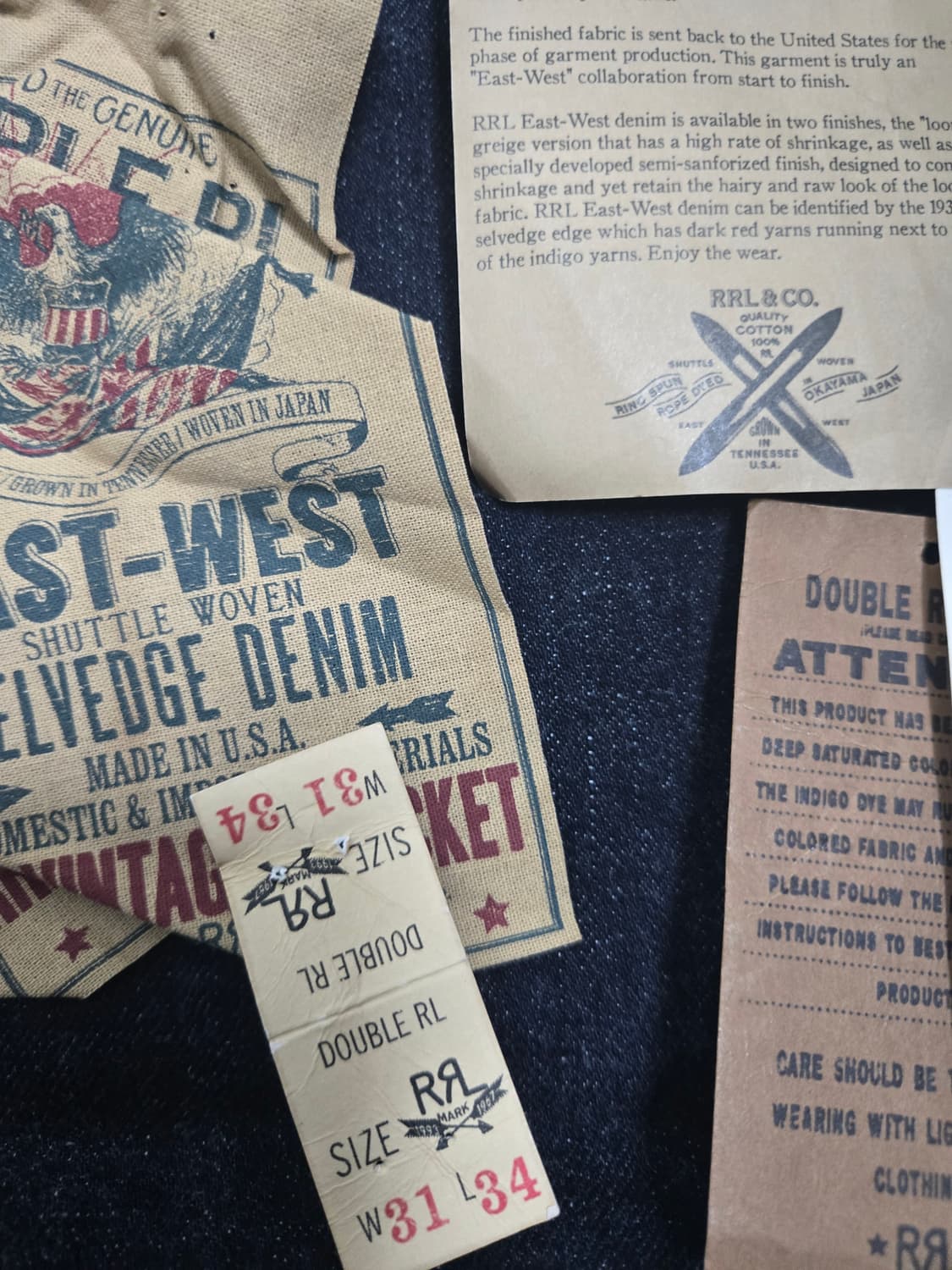 RRL 빈티지파이브포켓 이스트웨스트진 31X34 상품이미지2