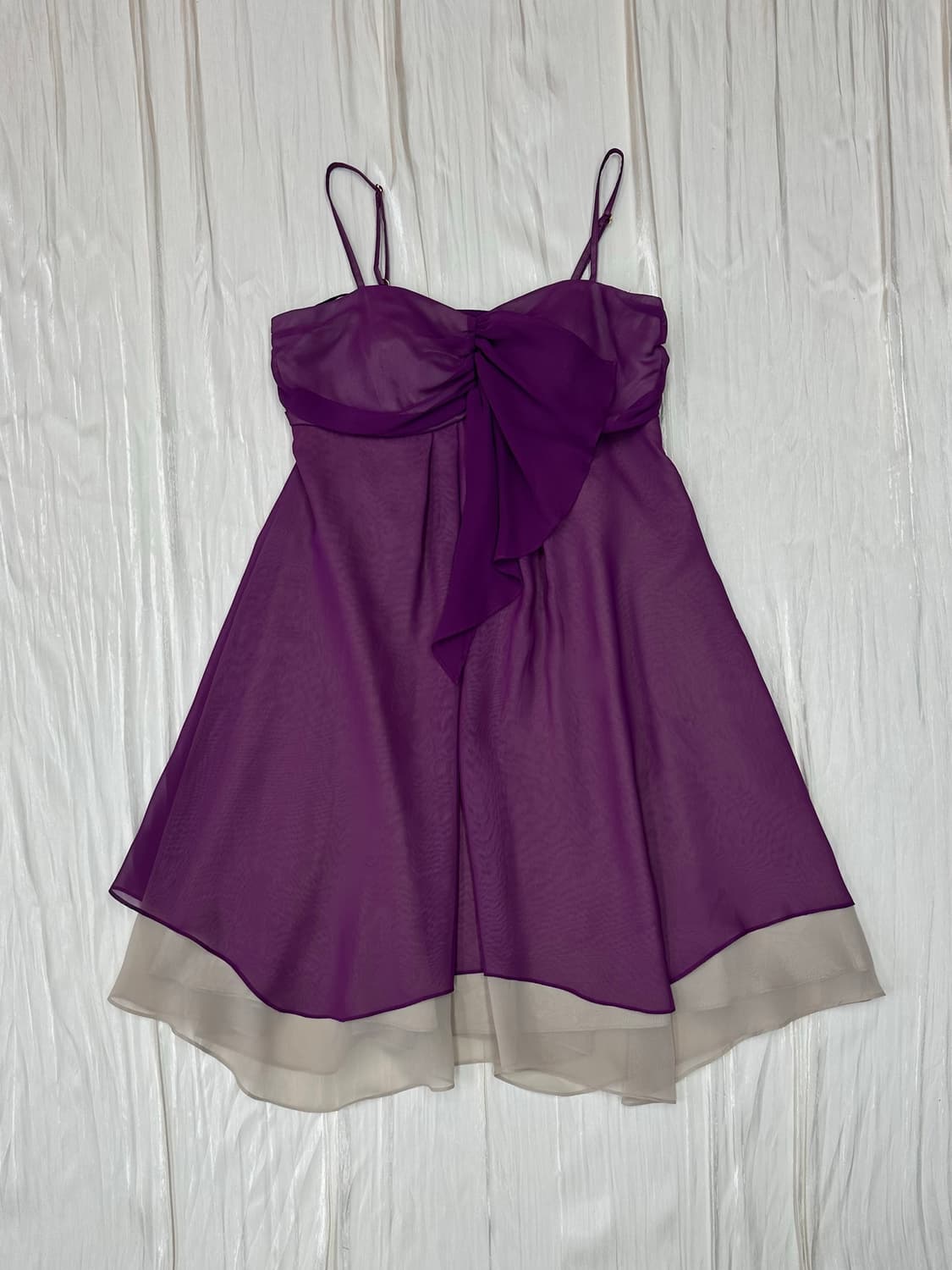 Pupple sheer layered sleveless dress 상품이미지5