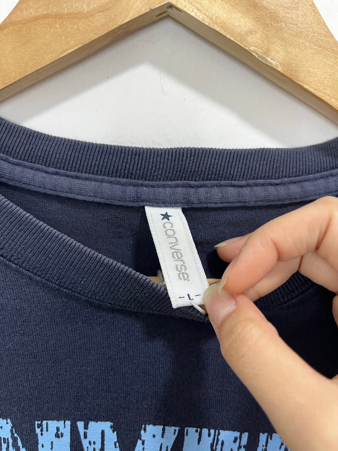 컨버스 올스타 빈티지 소라맛 로고 프린팅 롱슬리브 티셔츠 상품이미지4