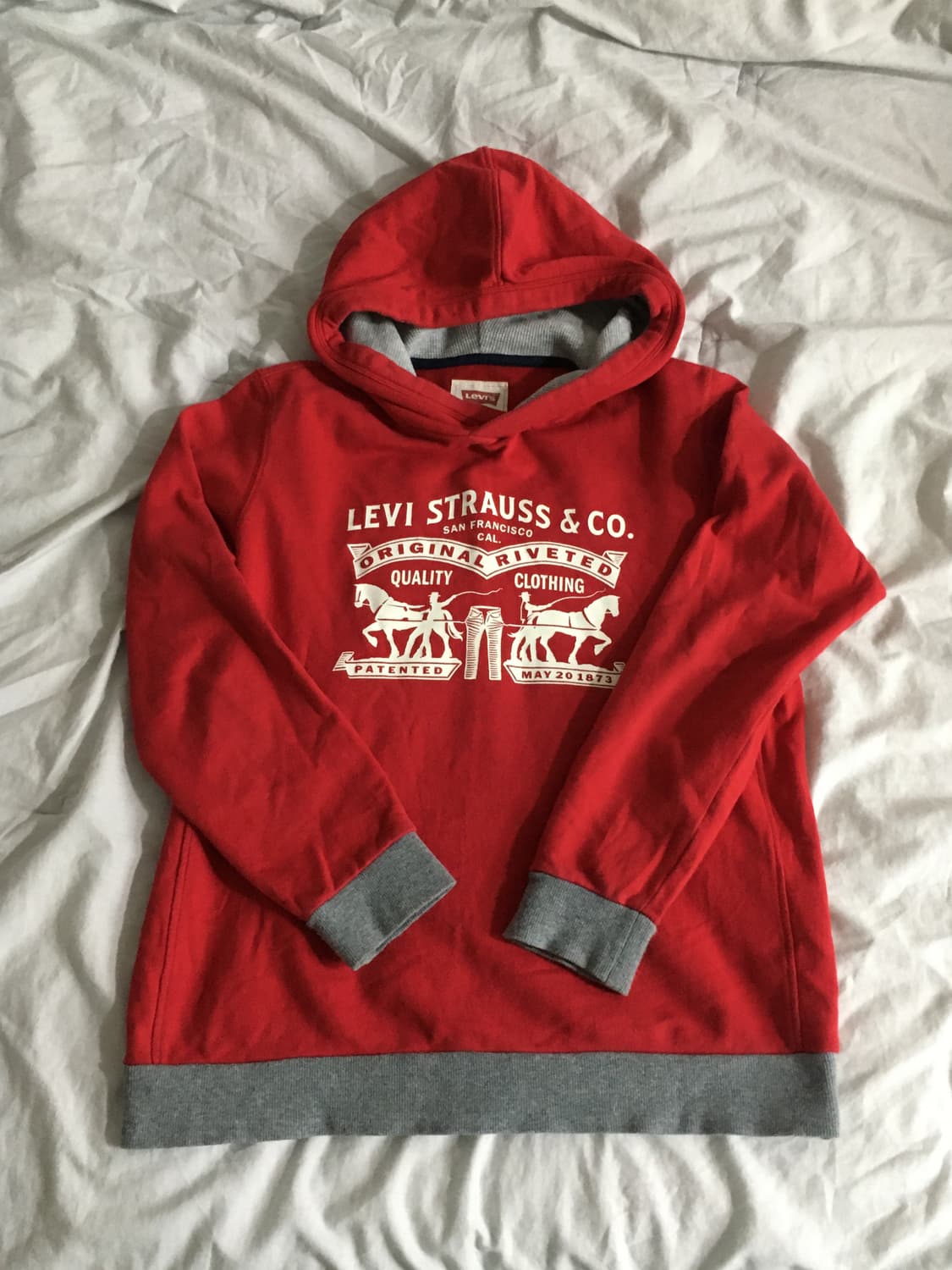 리바이스 🎠 클래식 홀스 후드티 red 상품이미지3