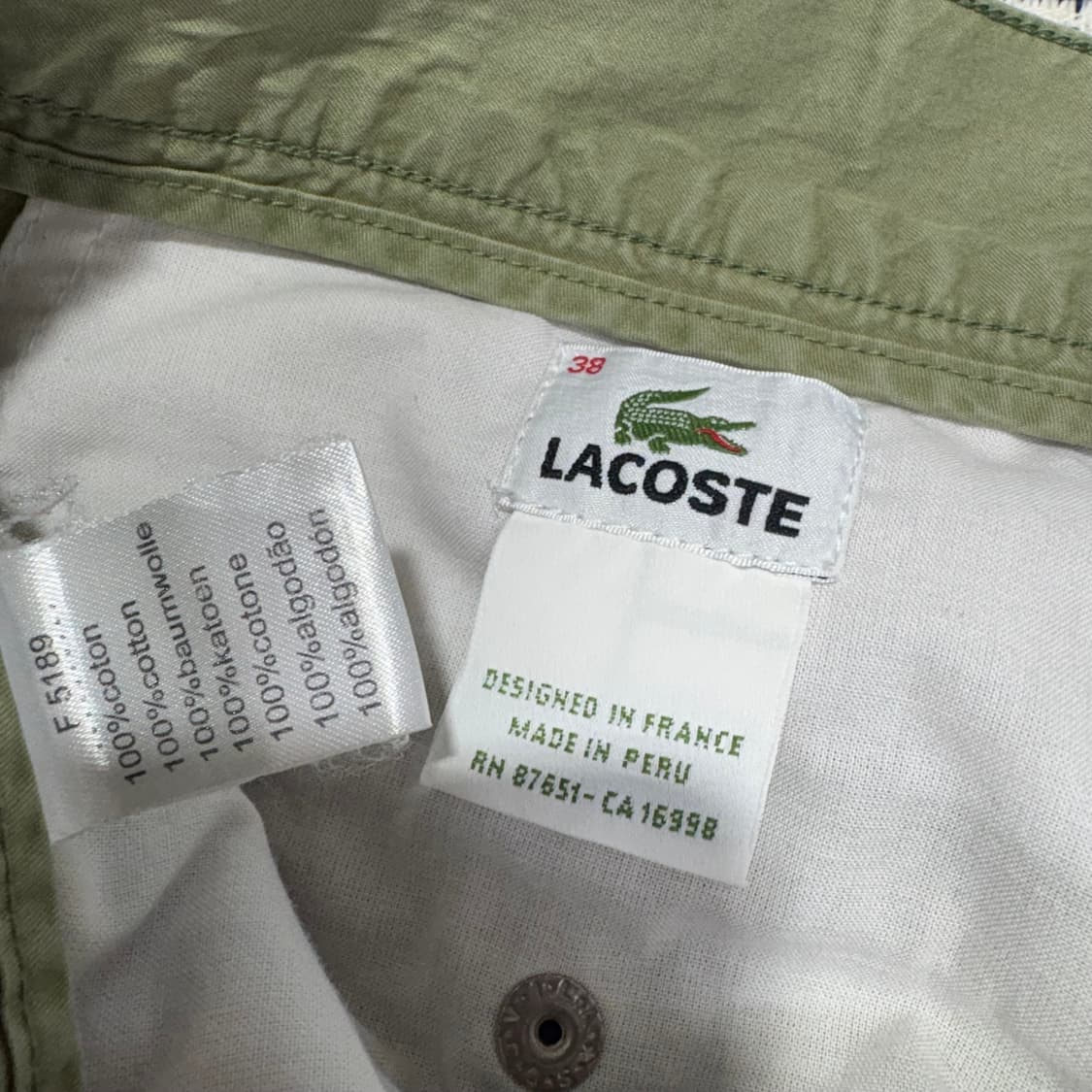 LACOSTE 코튼 카고 팬츠 (표기사이즈 38) 상품이미지7