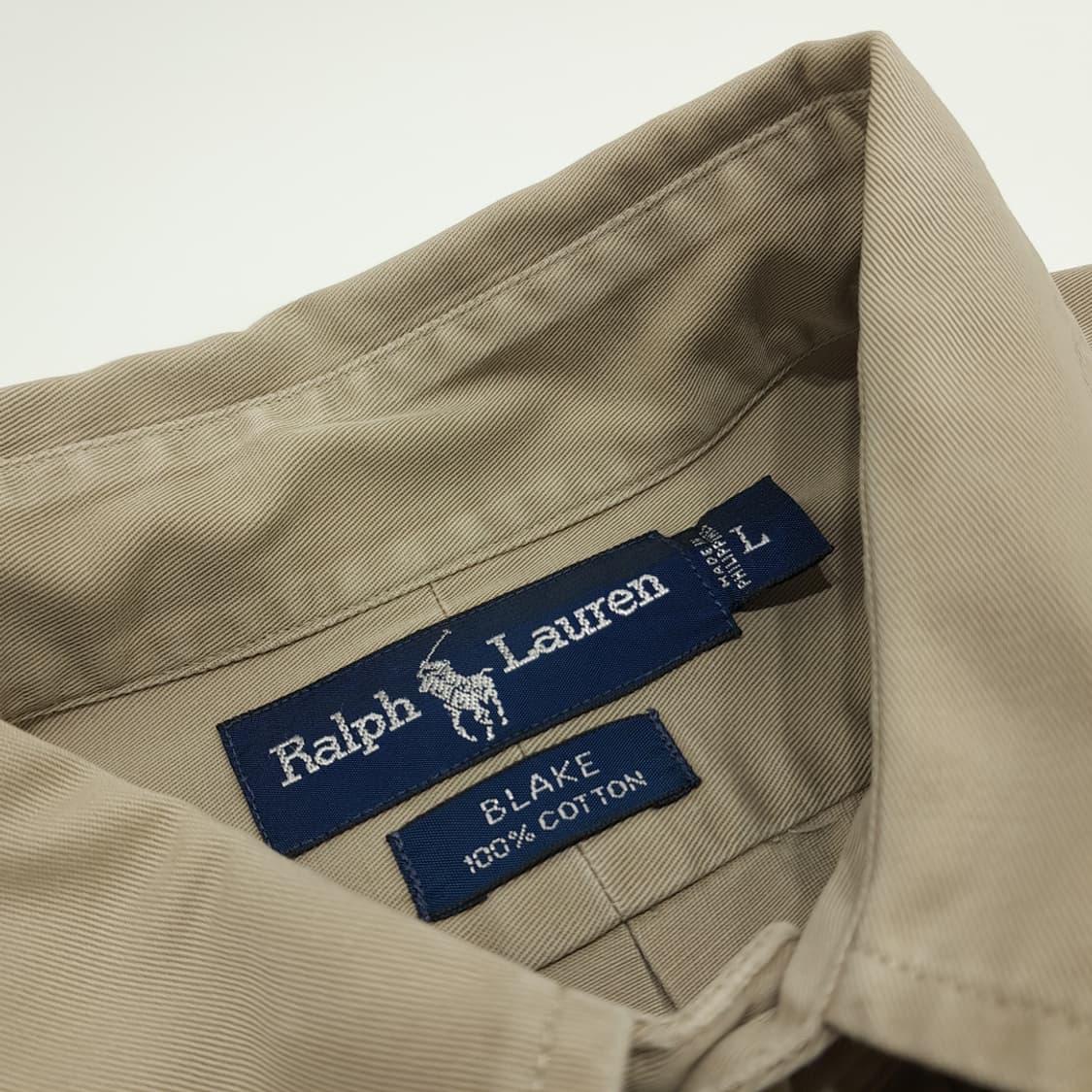 CN762 L 폴로 랄프로렌 베이지 긴팔 셔츠 남방 상품이미지4