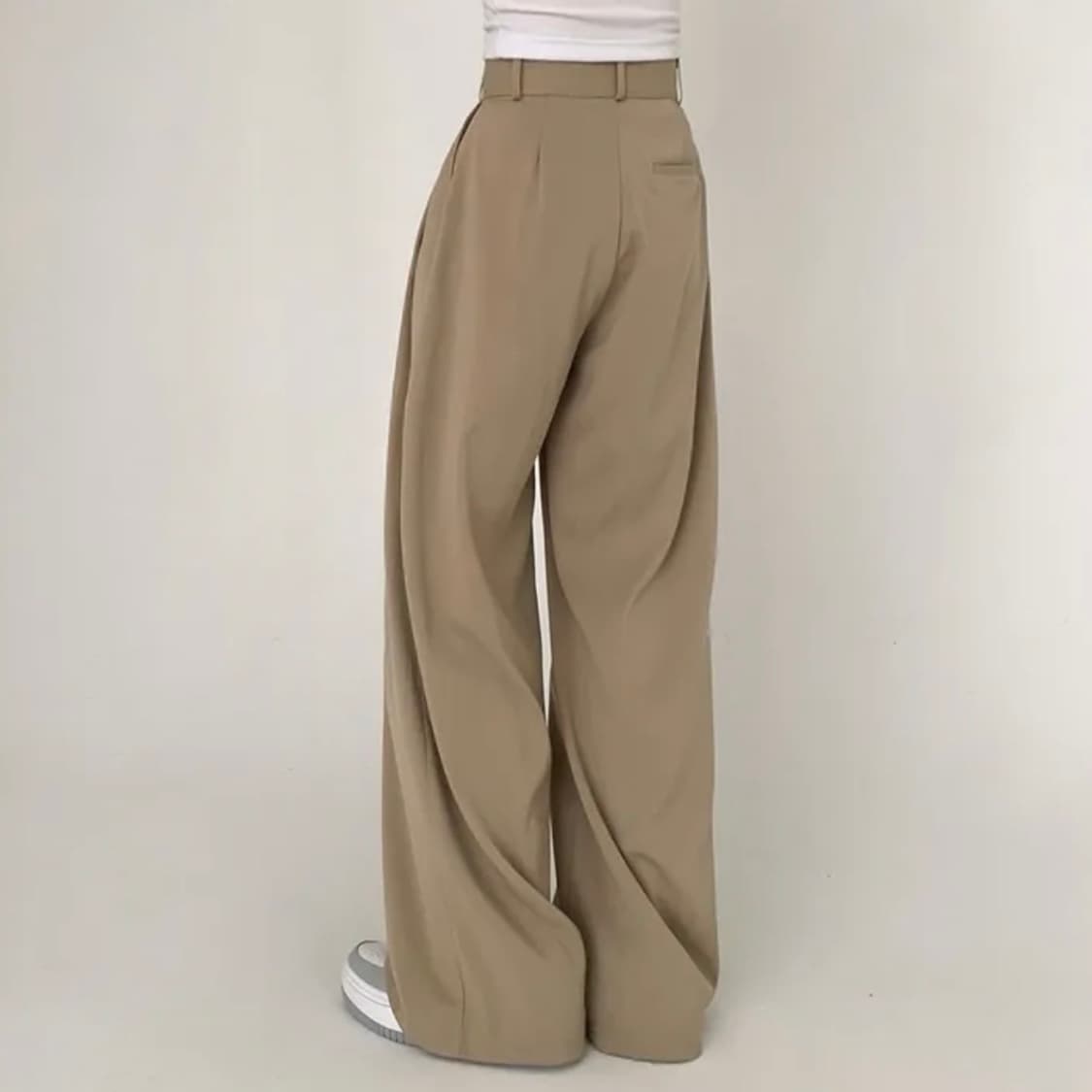 베이델리 투핀턱 와이드 슬랙스 베이지 XS 롱 상품이미지3