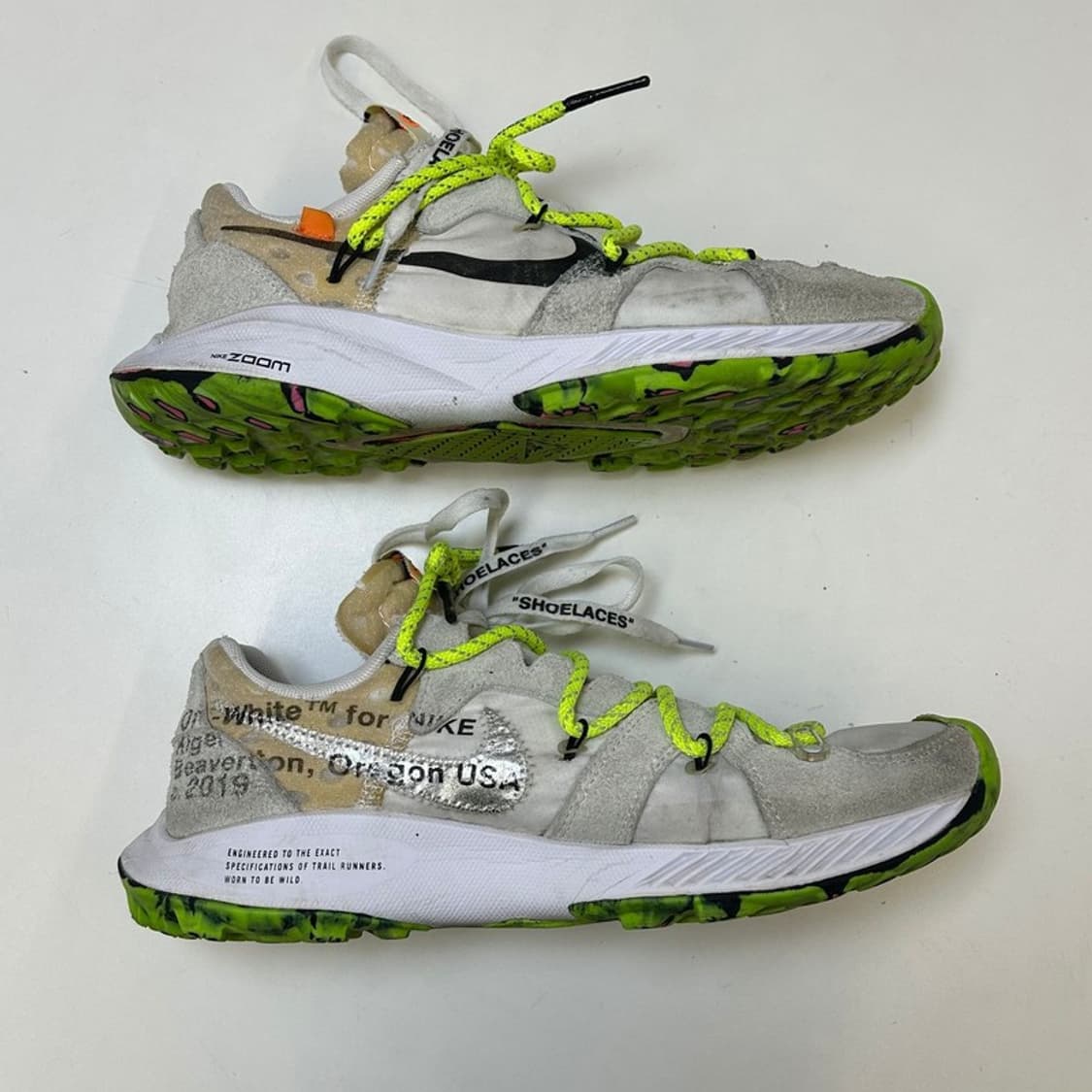 나이키x오프화이트 줌 테라 카이거 5 화이트/블랙-일렉트릭 그린 275 상품이미지3