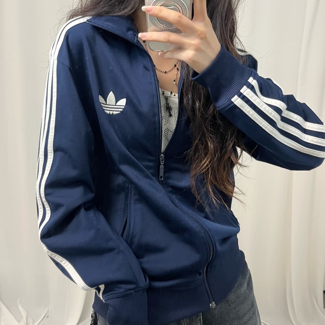 Adidas navy Firebird jersey 상품이미지3