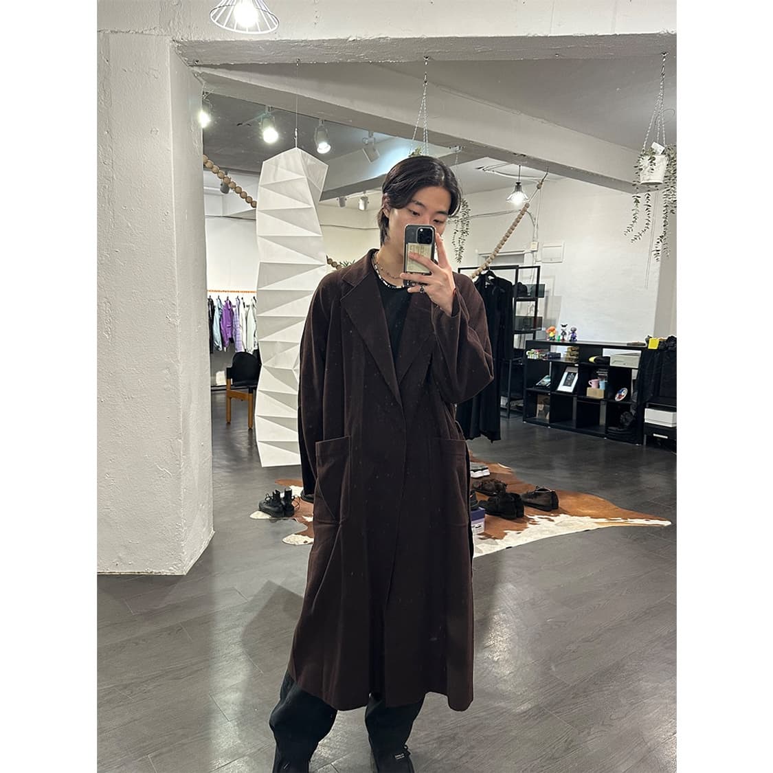 언유즈드 20aw 오버사이즈 로브 코트 상품이미지4