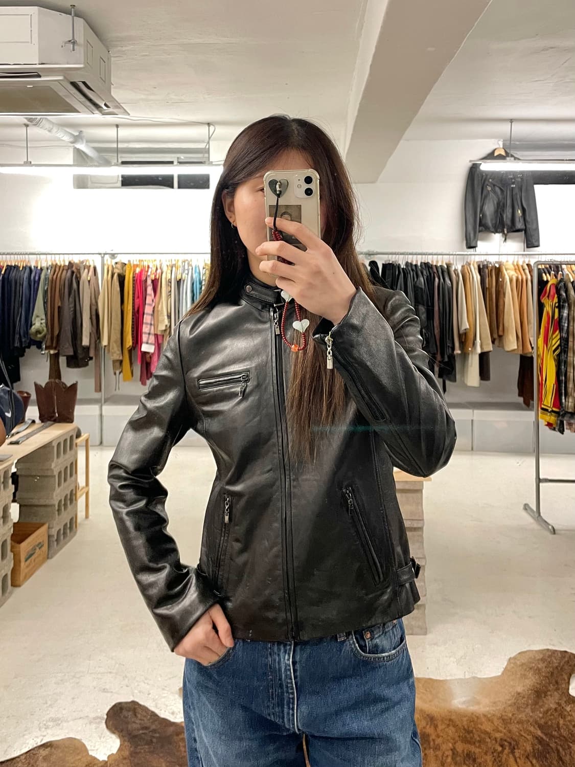 CERRUTI leather single rider jacket 상품이미지8