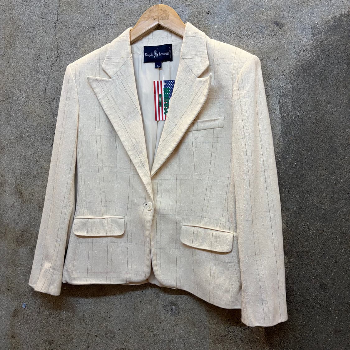 90s Mdae in USA 폴로랄프로렌 정품 빈티지 린넨 블레이저 정장 상품이미지2