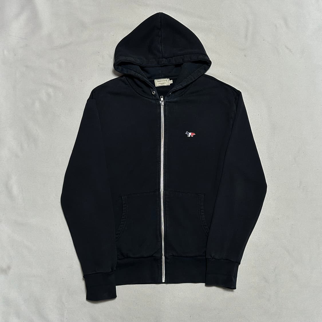 M 메종키츠네 트리컬러 폭스 블랙 후드집업 상품이미지2