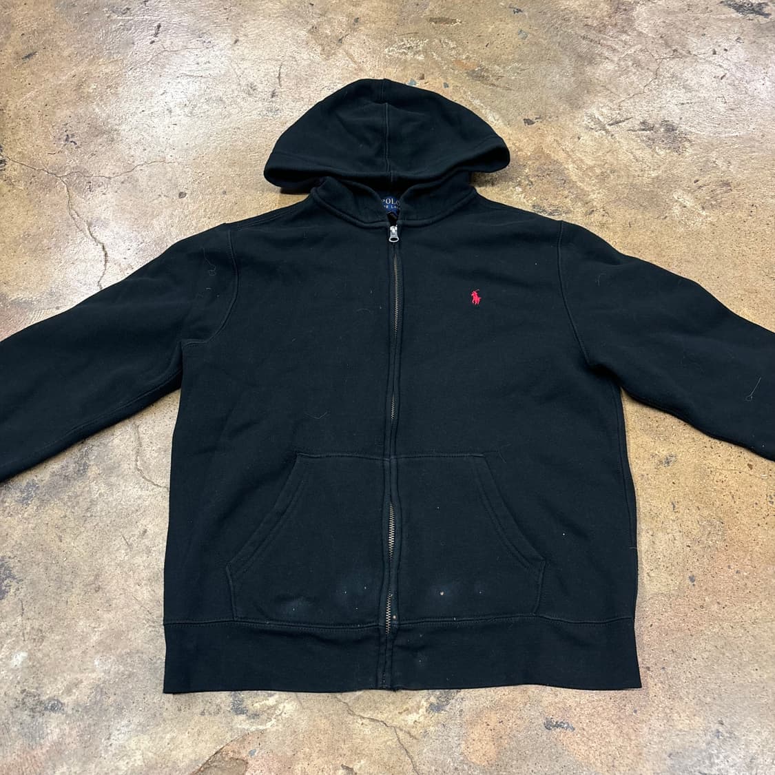폴로 랄프로렌 검빨 블랙 레드 후드집업 상품이미지3