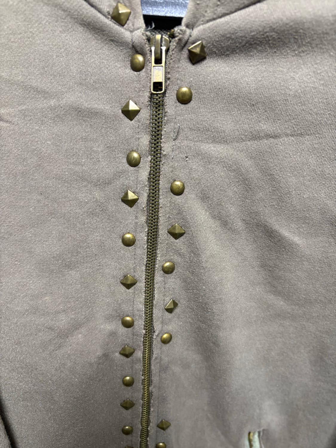 일본빈티지 펑크 와투케 카키 스터드 후드집업 상품이미지2