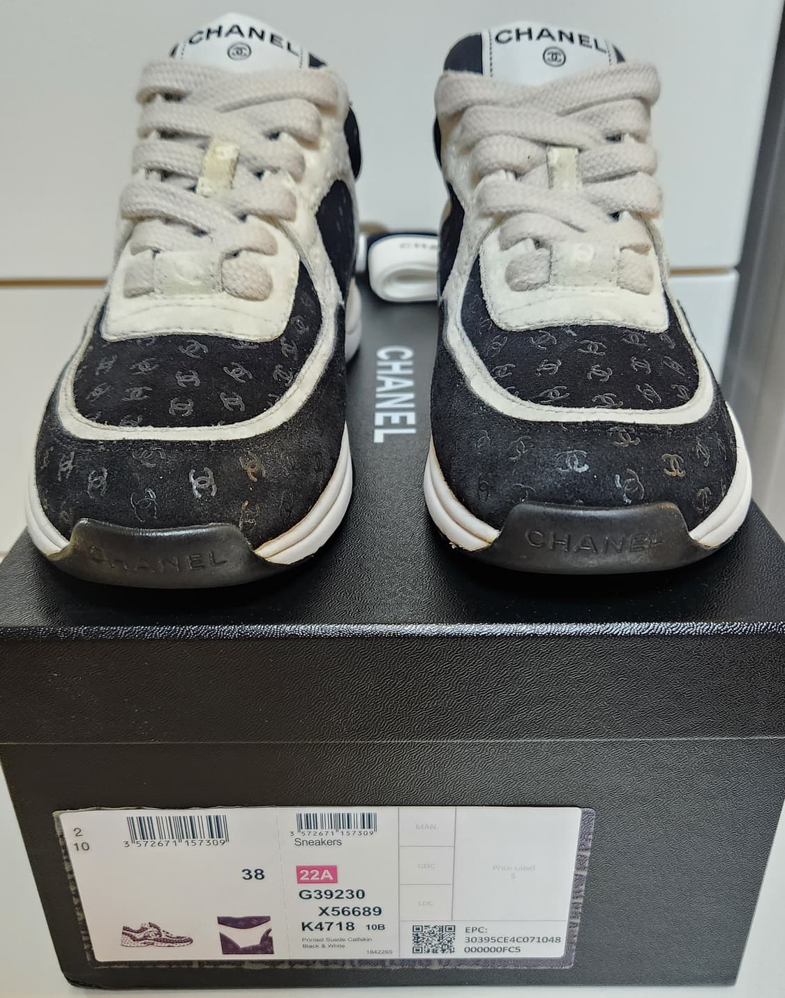 [정품 ) 샤넬 스니커즈 운동화 카프스킨 프린티드 올오버 38 (여성용) 상품이미지5