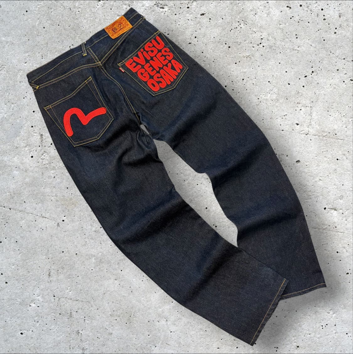 [34x32] EVISU 에비수 오사카 자수 데님 청바지 팬츠 E5 상품이미지1