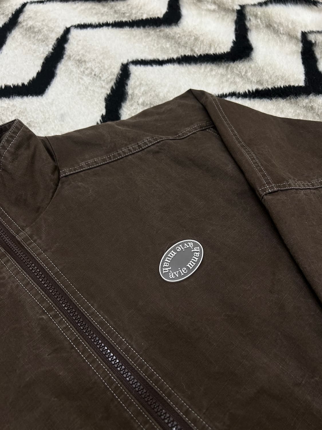 아비에무아 워시드 오버핏 자켓/브라운 상품이미지1