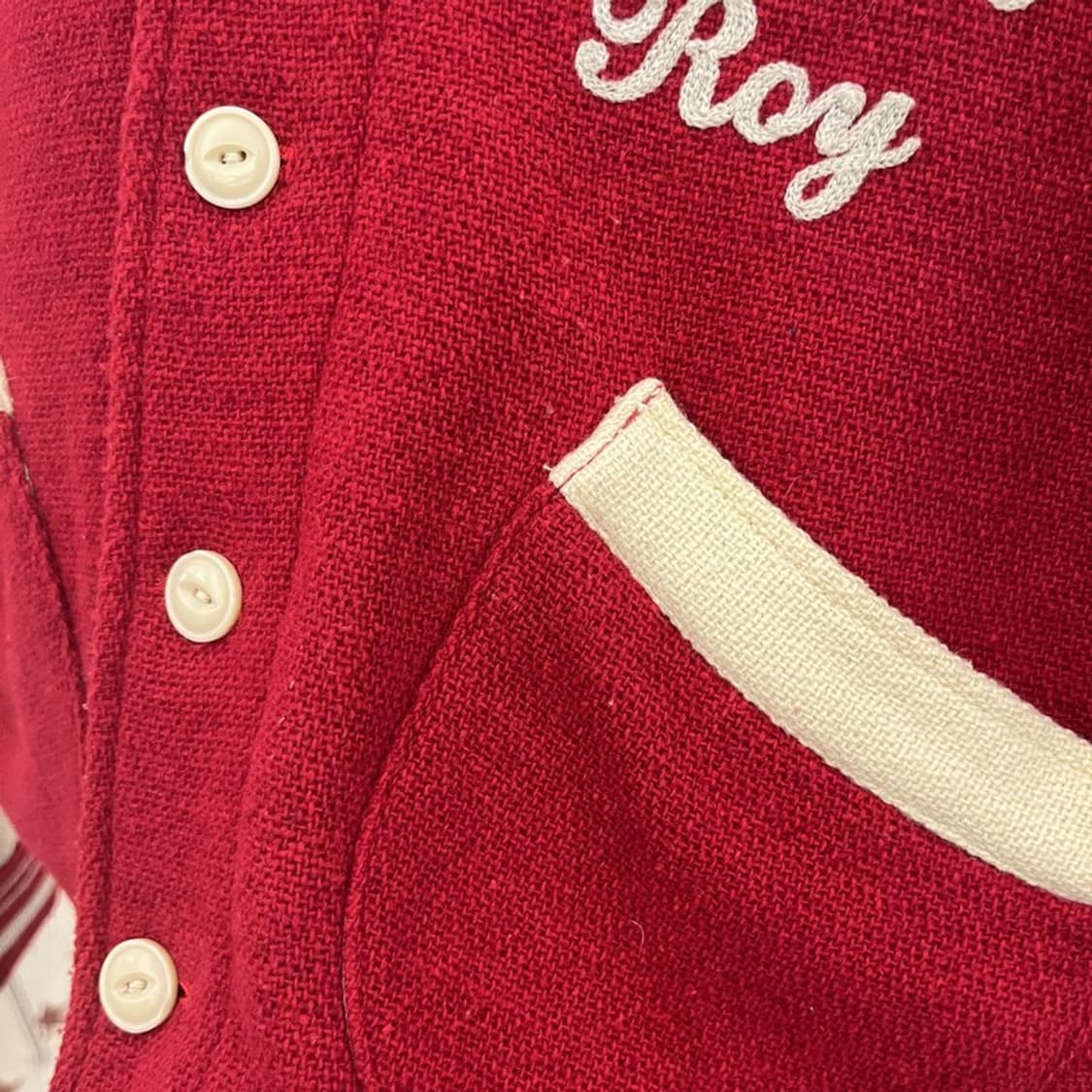 빈티지 레트로 하이틴 캐주얼 버건디 바시티 자켓 M C10018 상품이미지8