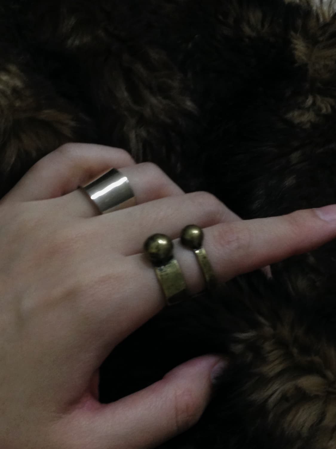 Brass Two Ball Ring 상품이미지4