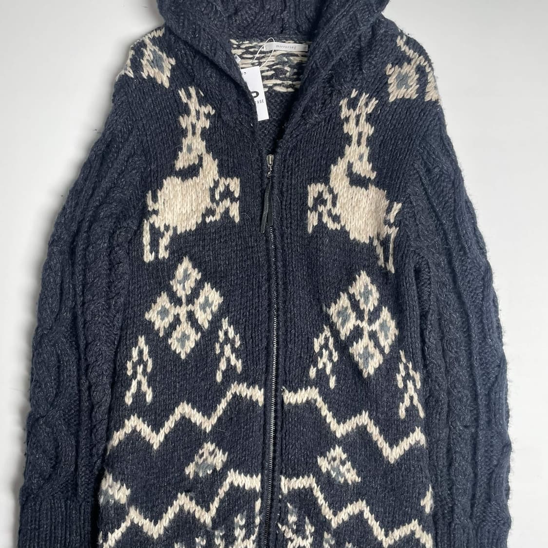 Mirroring 롱~~ 코위찬 니트 집업 코트 상품이미지3