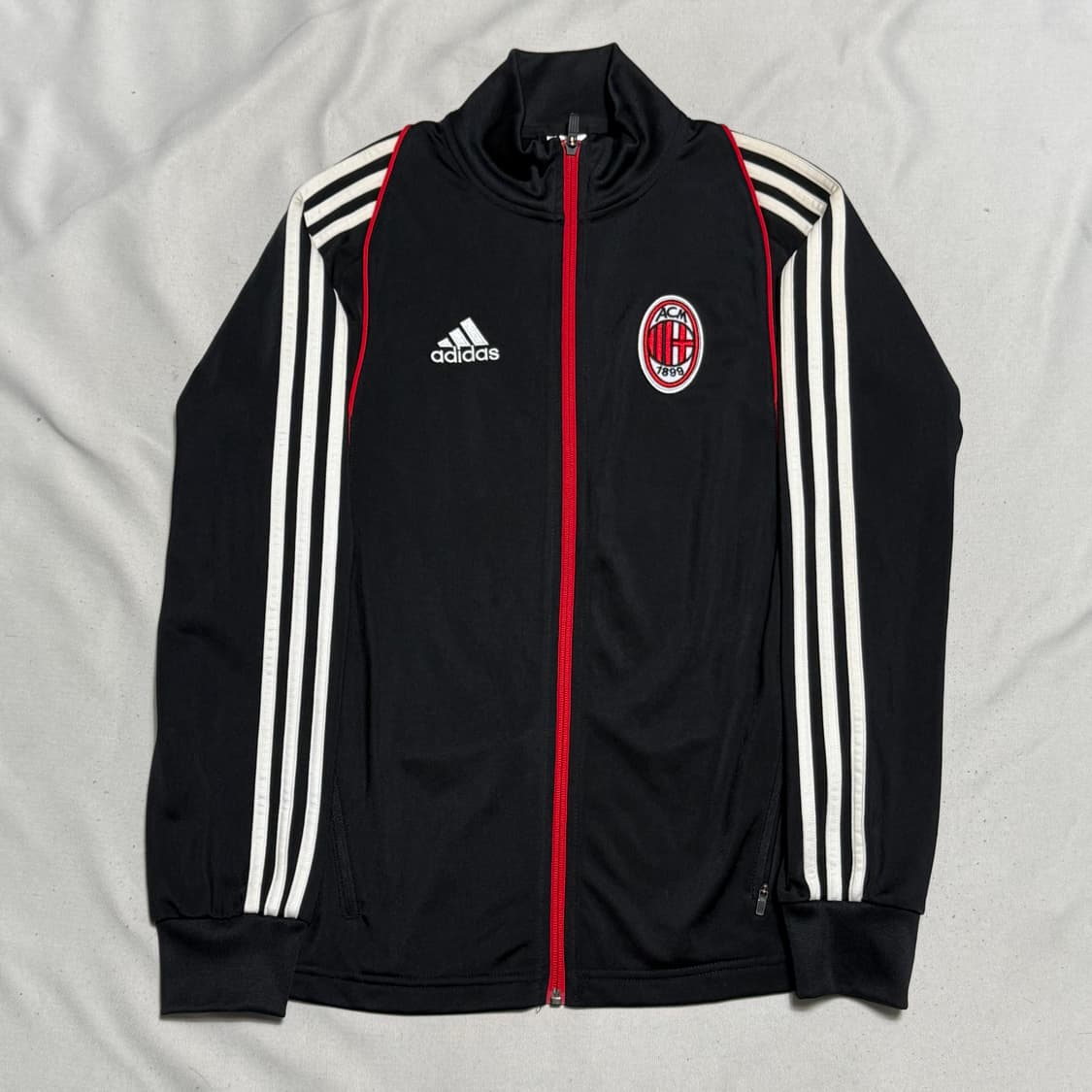 90 아디다스 AC밀란 레드 파이핑 블랙 트랙탑 상품이미지2