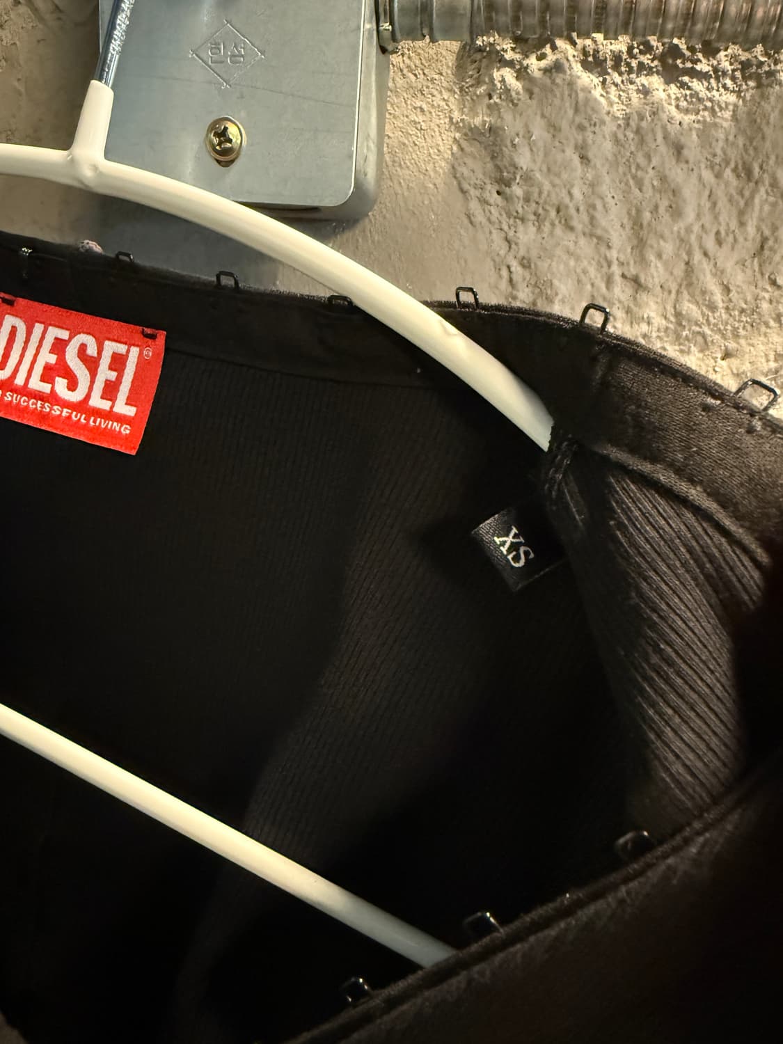 디젤 코르셋 훅 디테일 슬림 가디건 블랙 XS 상품이미지7