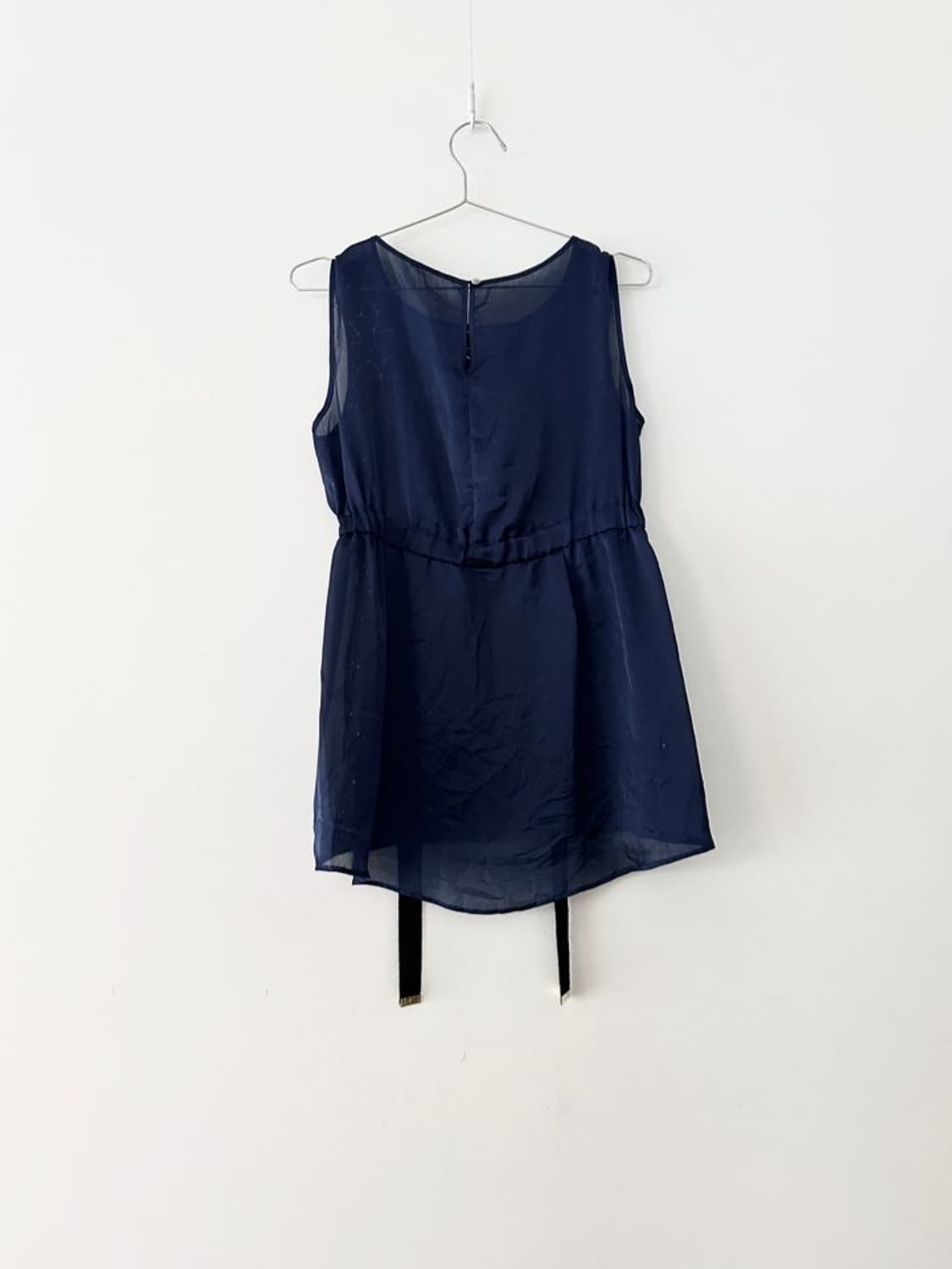 Front squeeze blouse / navy 상품이미지3