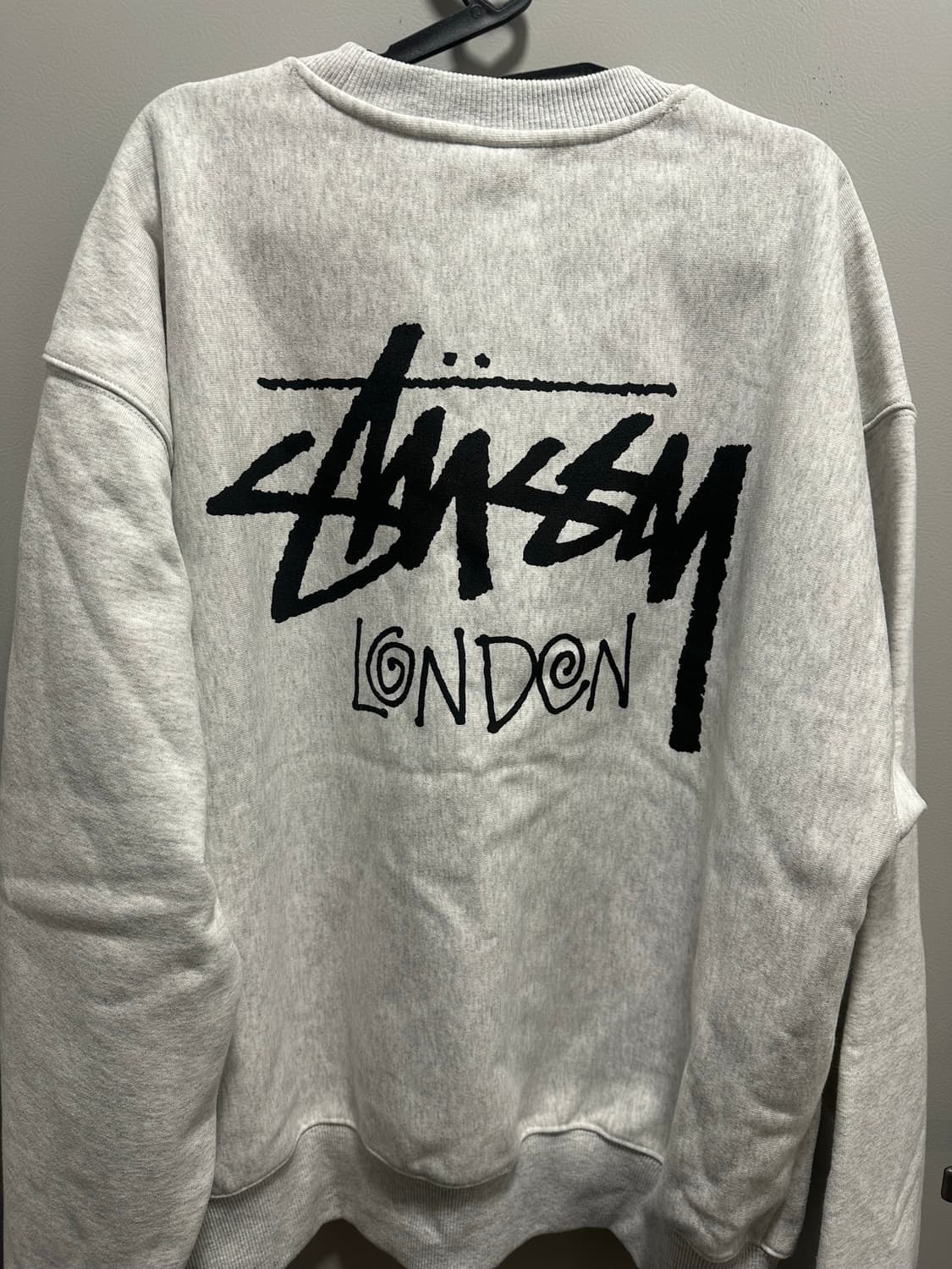 스투시 스탁 런던 크루 맨투맨 xl 멜란지 그레이 상품이미지2