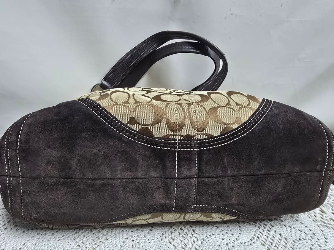 코치 자가드. 스웨이드 숄더백(보부상백) 상품이미지8