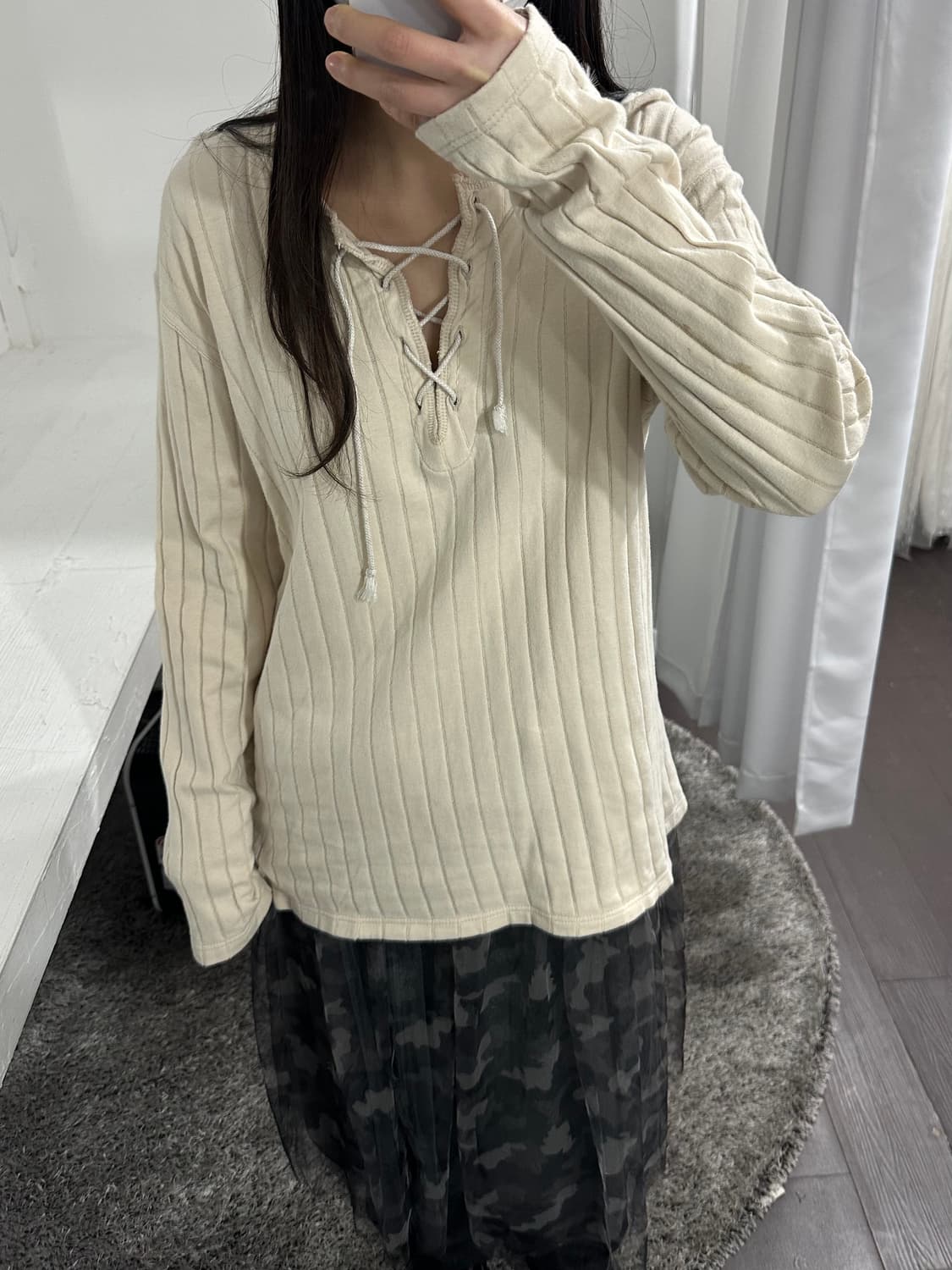eyelet knit longsleeve 상품이미지1