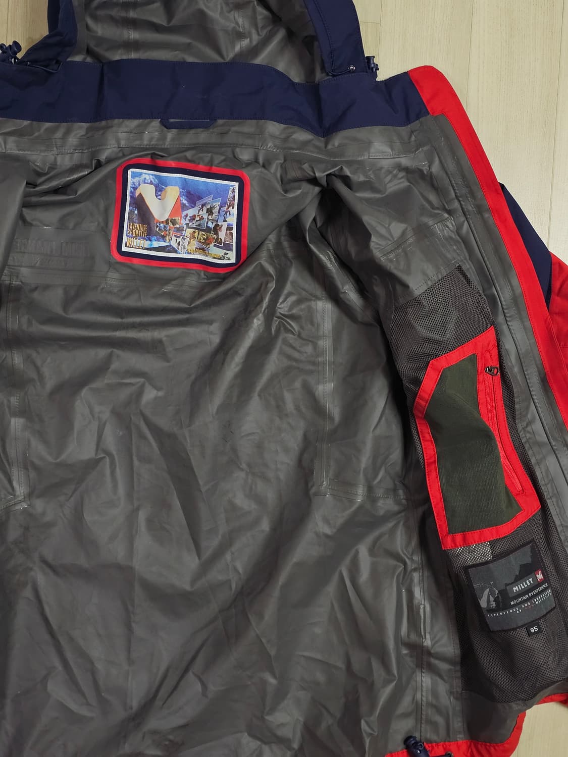 ​[95] 밀레 M-리미티드 고어텍스 패치 방수 자켓 레드/네이비 상품이미지7