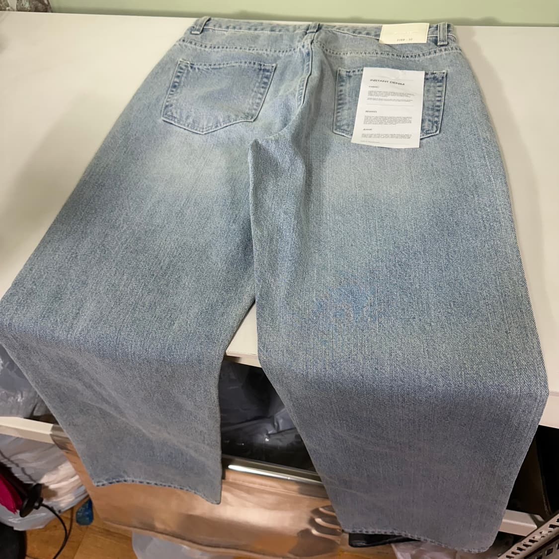 택달린새것 L 34 블렌디드 인스턴트데님 일자핏 연청워시드 데님팬츠 상품이미지6