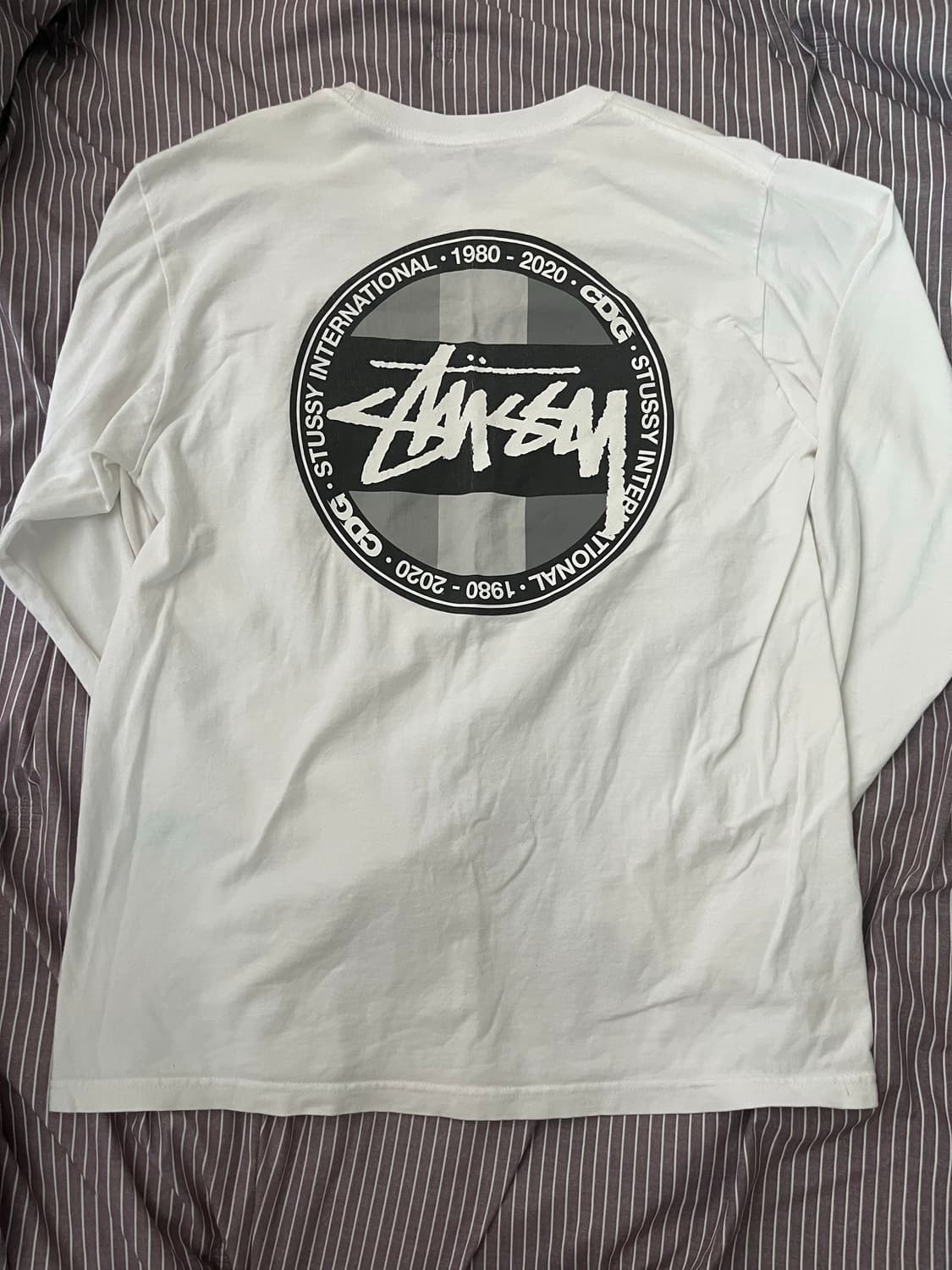 (M)스투시 x 꼼데가르송 닷 롱슬리브 화이트 상품이미지2