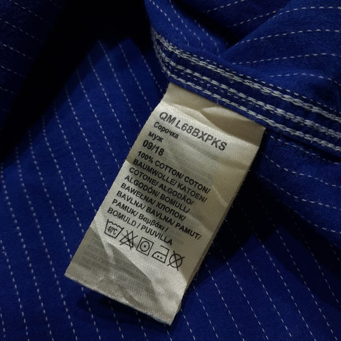 CL825 2XL 리 LEE 도트 스트라이프 버튼다운 블루 셔츠 남방 상품이미지6