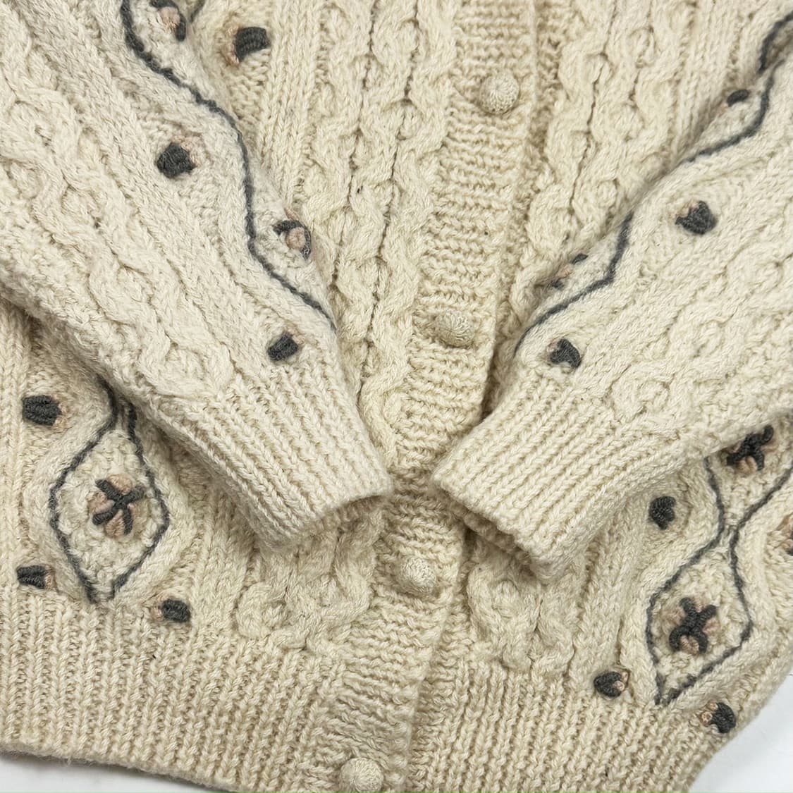 VTG 빈티지 아이보리 케이블 니트 가디건 (M 여성추천) 상품이미지3
