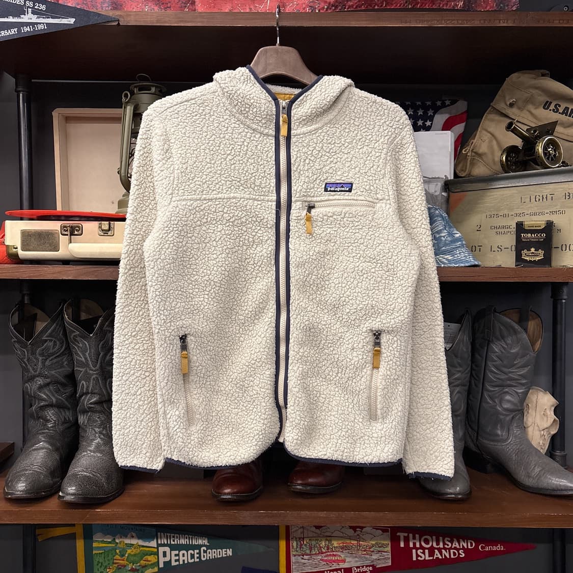 파타고니아 레트로파일 플리스 후드 집업자켓 아이보리 N882 상품이미지1