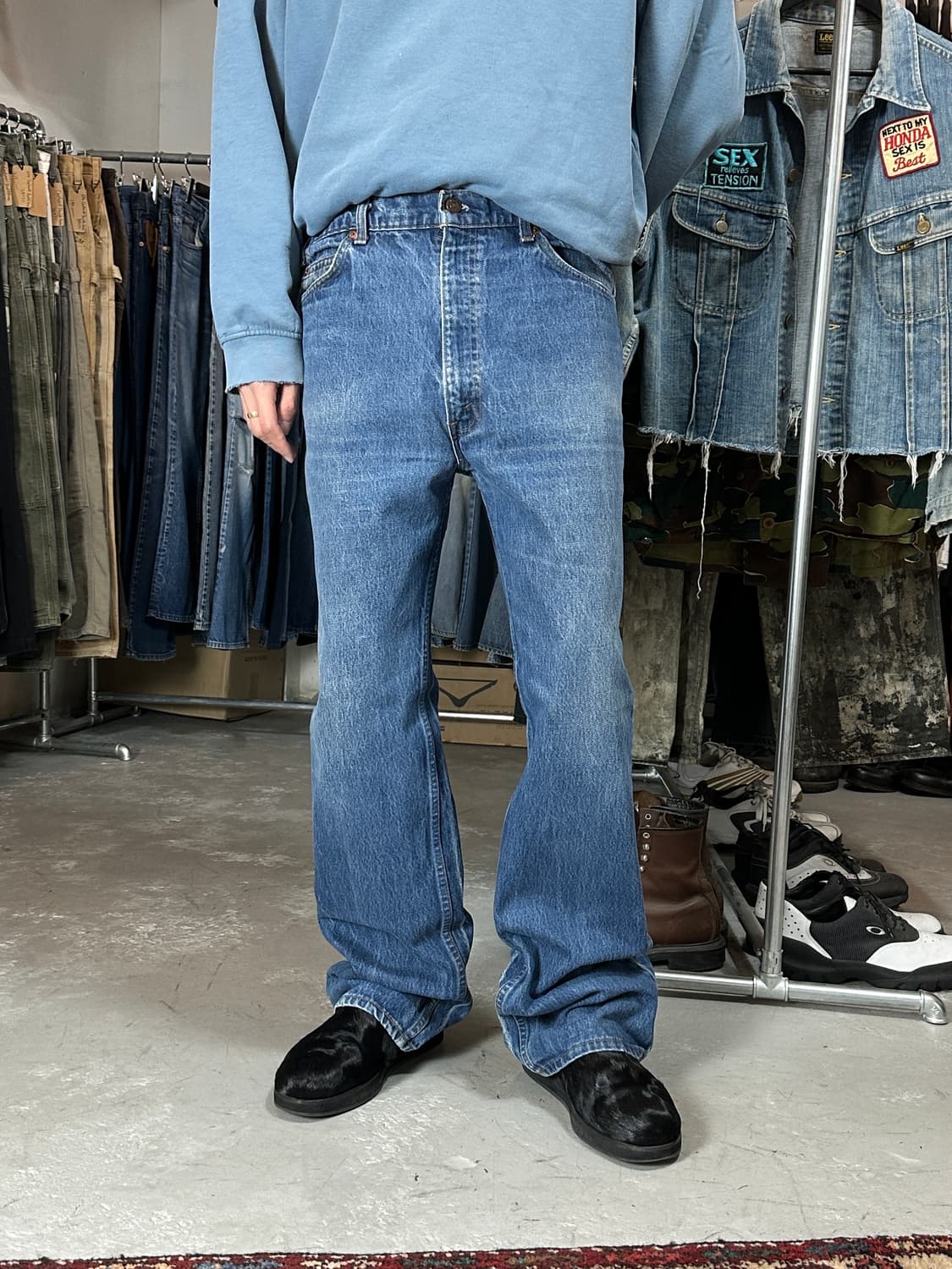 80's USA Made 빈티지 리바이스 517 오렌지탭 부츠컷 상품이미지1