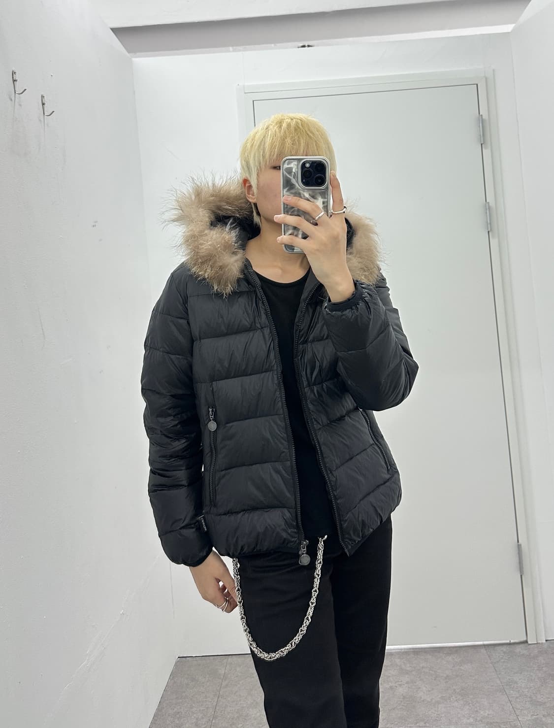 Calvin Klein brown fur full zip padding  상품이미지1