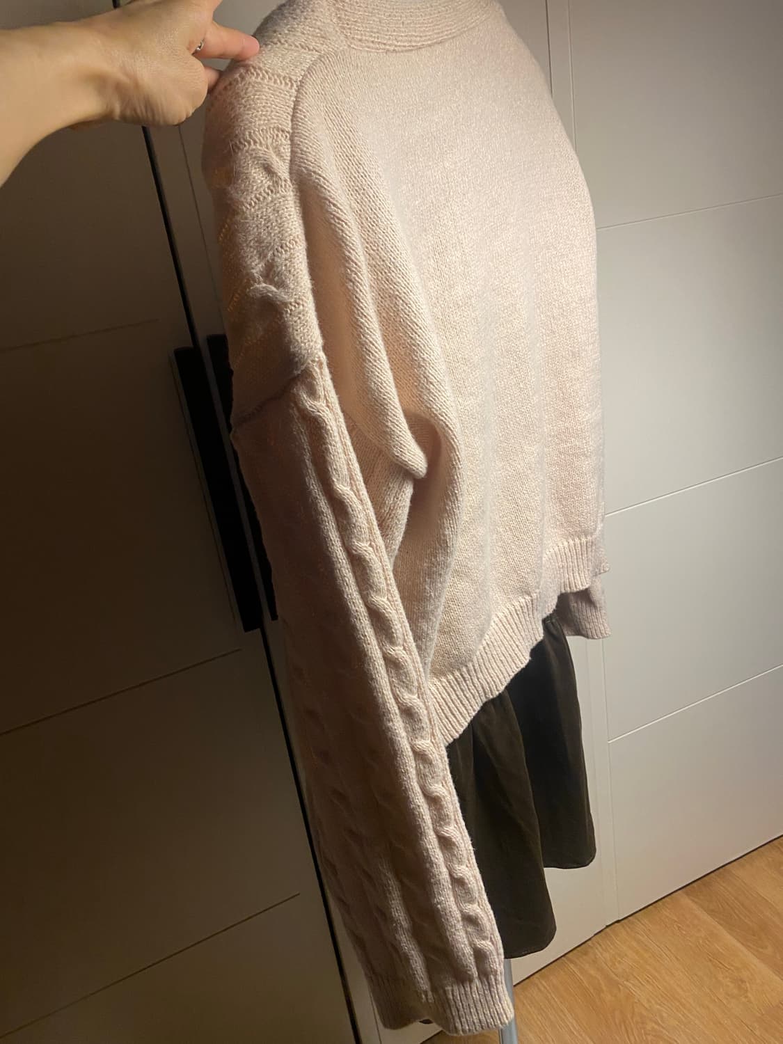 쉬인 꽈배기 니트 가디건 아이보리 L 상품이미지6