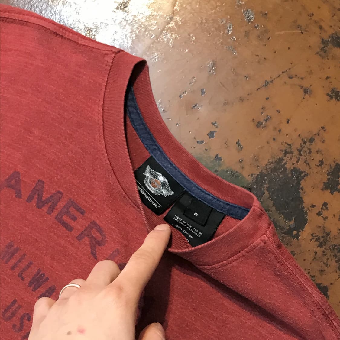 할리데이비슨 다크오렌지 숏 슬리브 남성 102 105  상품이미지3