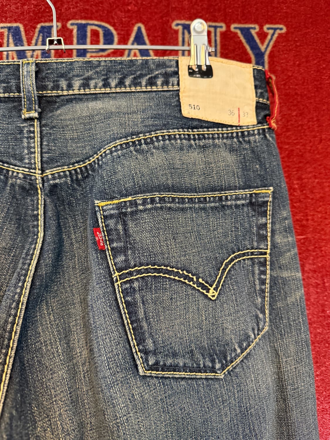 리바이스 510 레드루프 36/33 옐로우스티치 상품이미지5