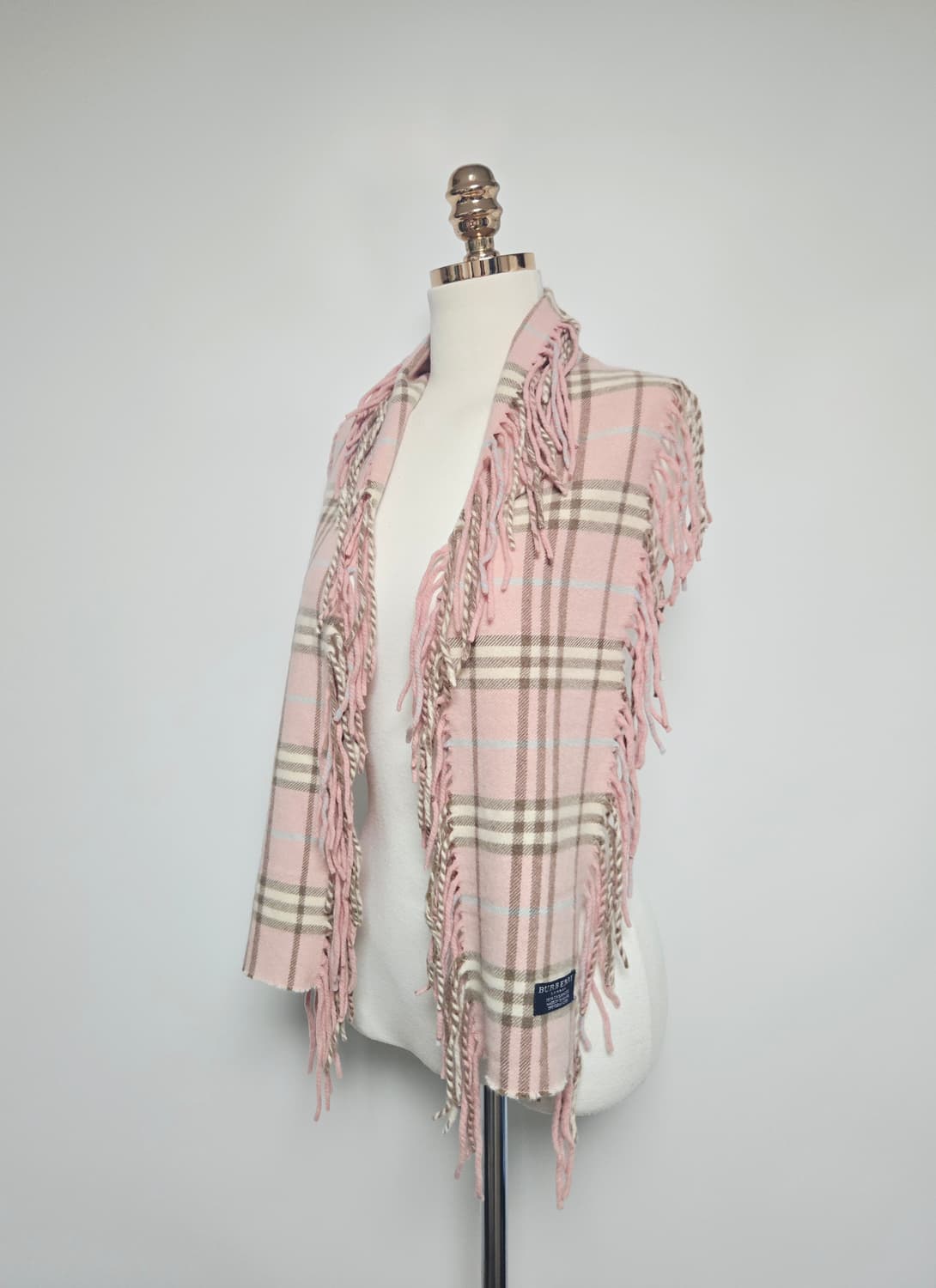 버버리 핑크 희귀템 캐시미어100 머플러 목도리 숄 상품이미지4