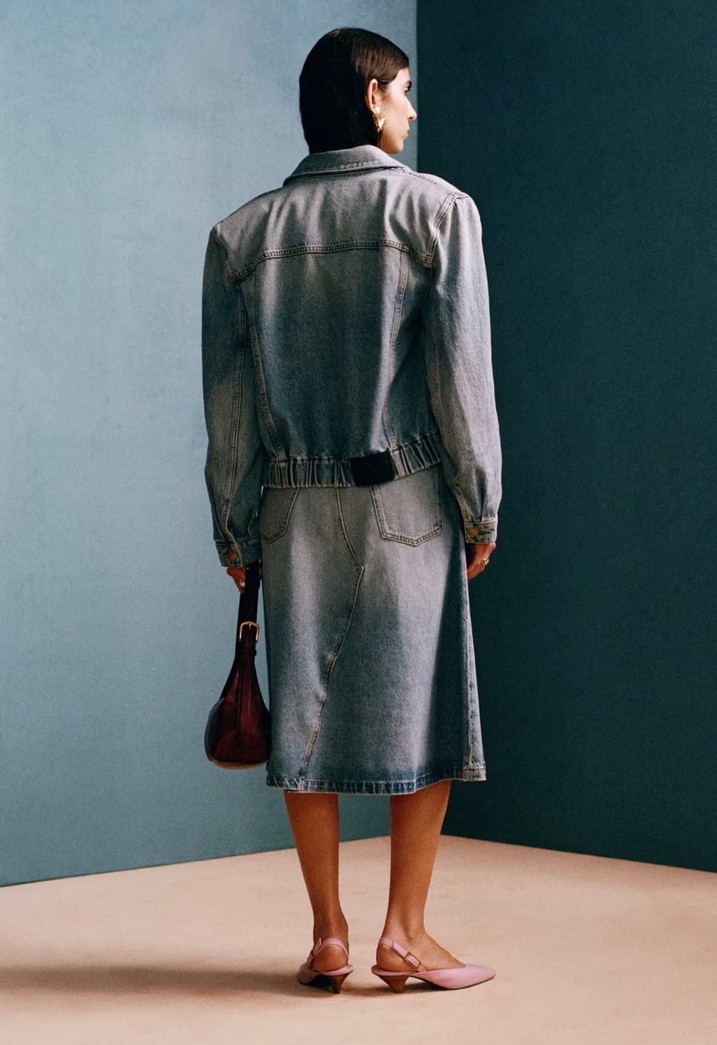 새상품) 자라 윌리차바리아 숄더패드 데님 자켓 상품이미지2