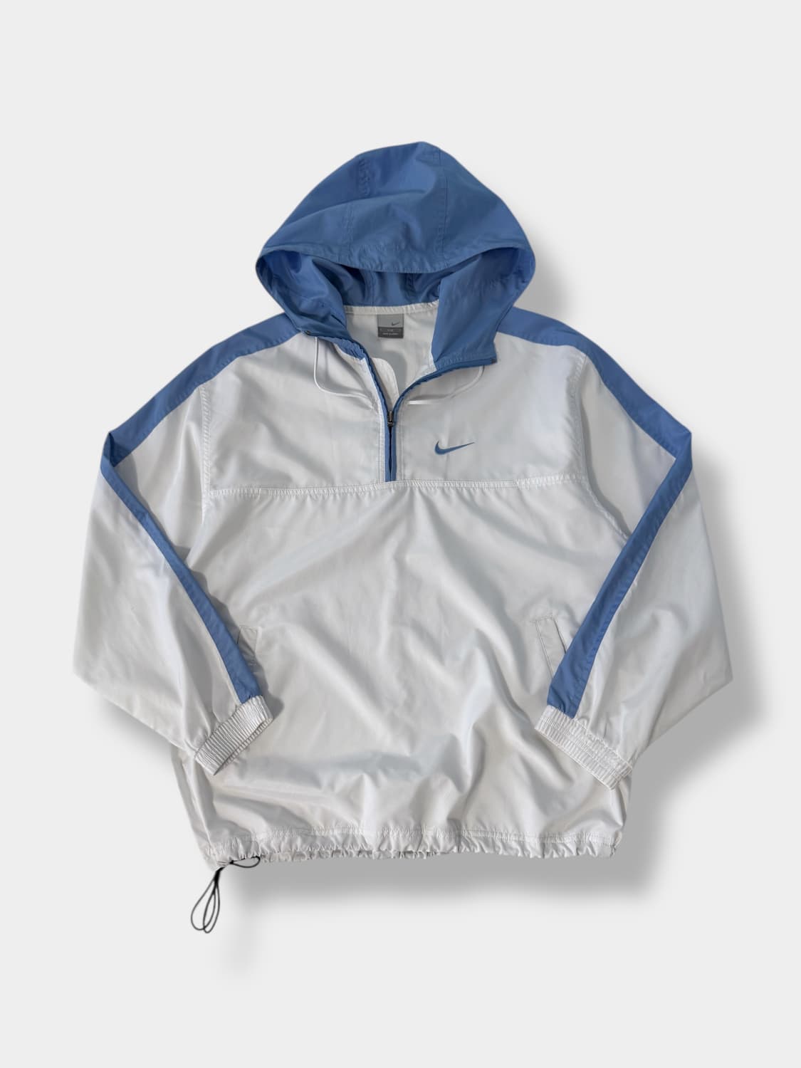 나이키 00‘s 루즈핏 흰&하늘 배색 스우시 하프집 아노락 자켓 상품이미지1