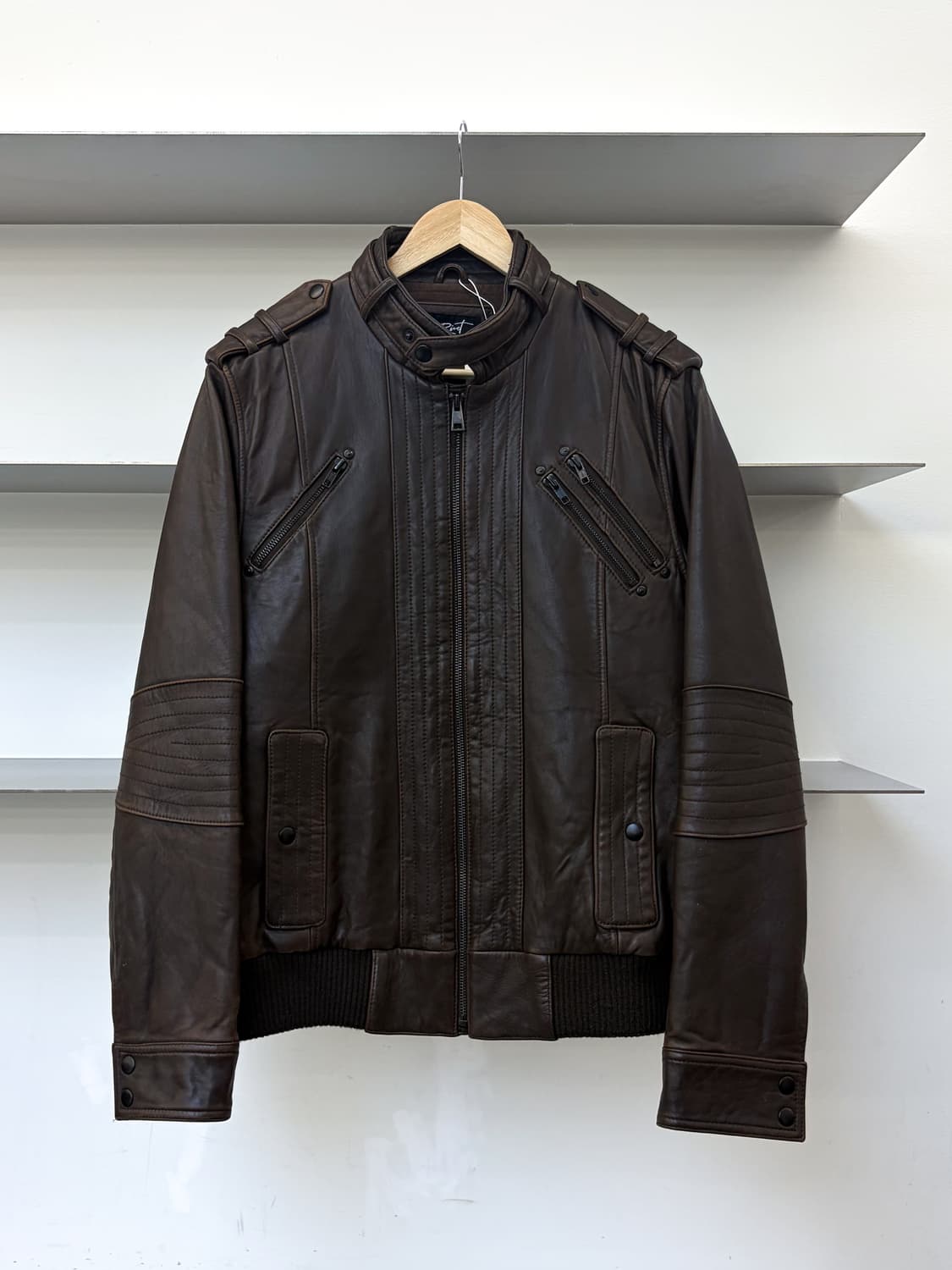 블랙리벳 멀티 집 램 레더 바이커 자켓 상품이미지1