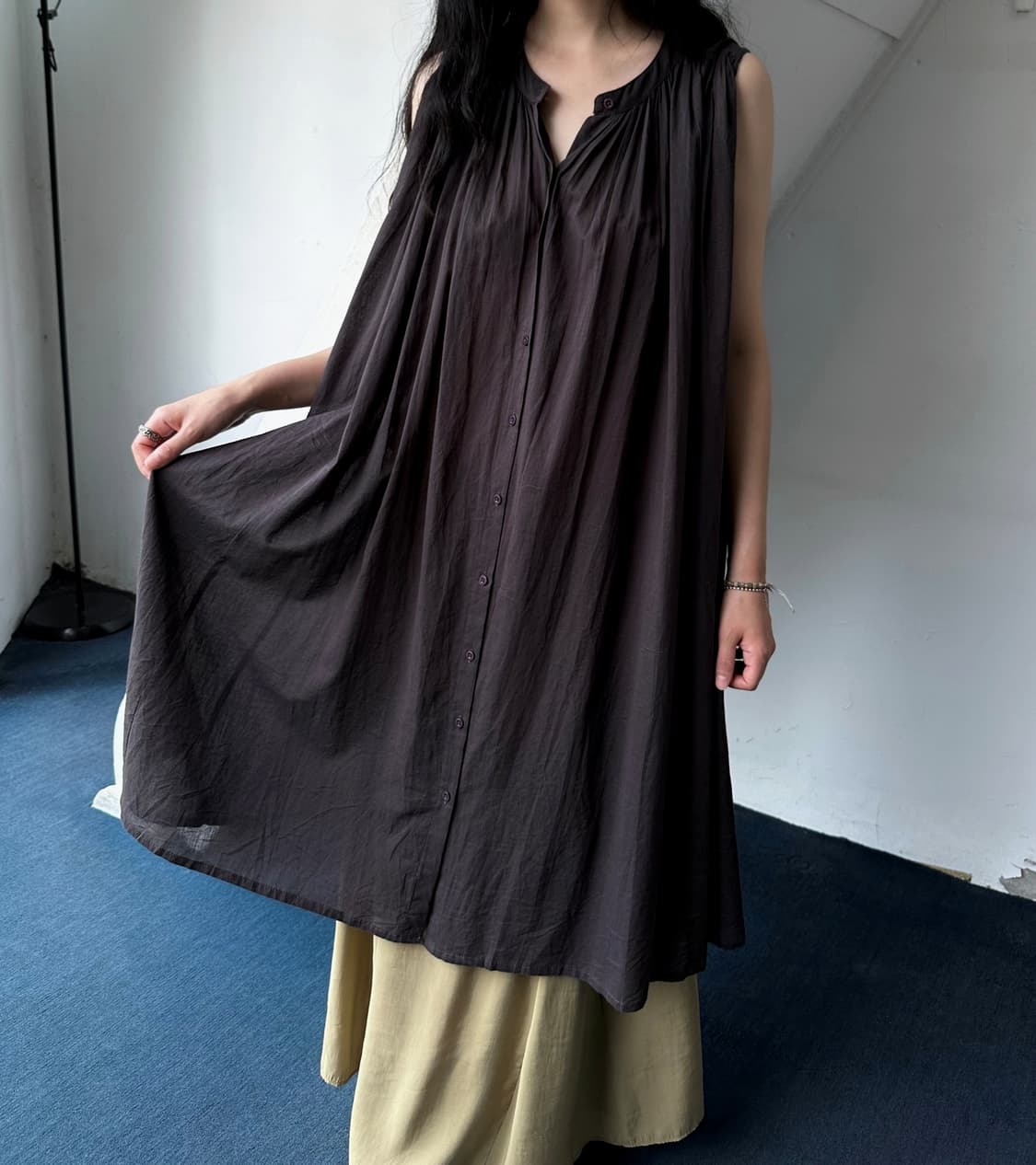 shirred design loose 2way onepiece 상품이미지9