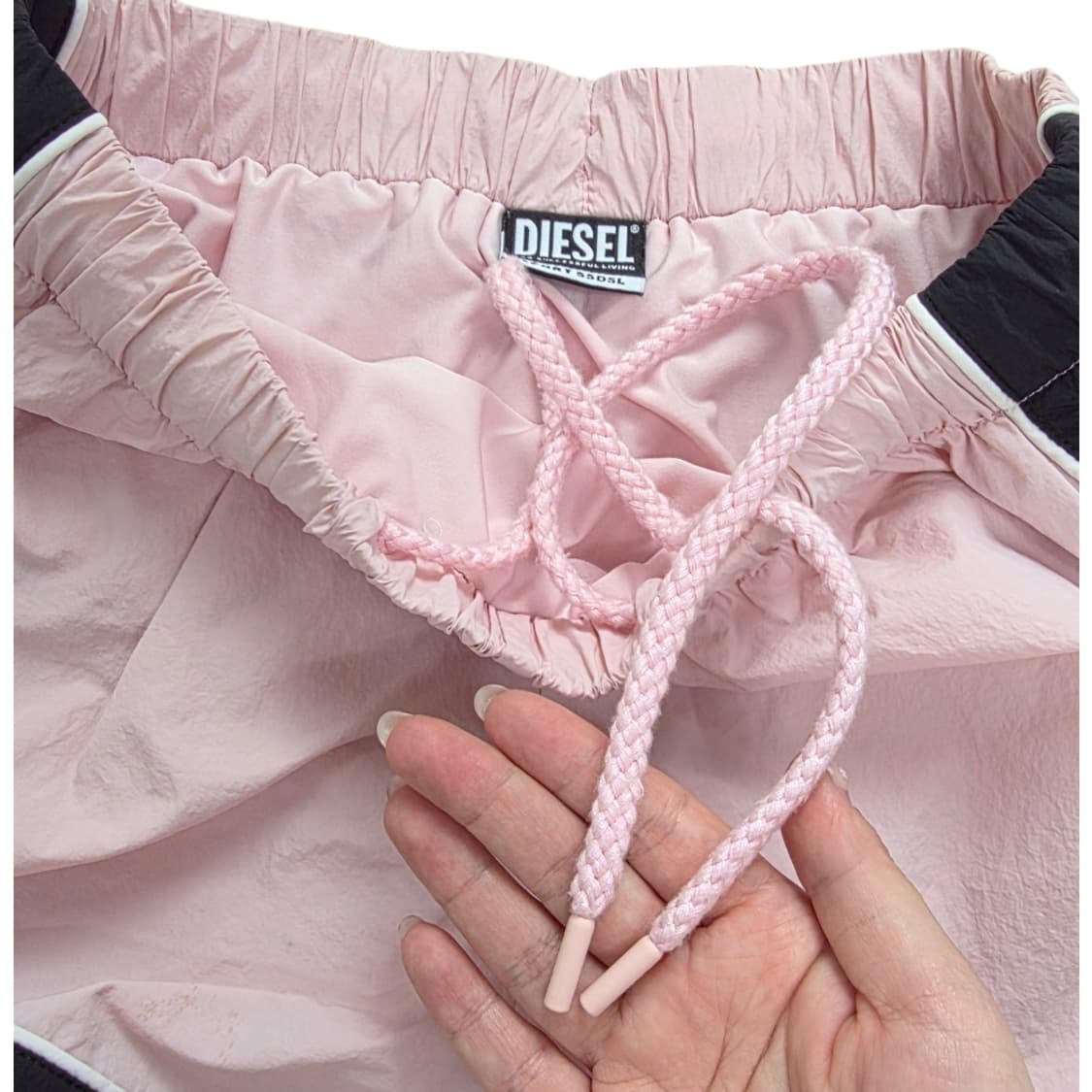 [프립]디젤(DIESEL) 여성 핑크 배색 나일론 숏팬츠 상품이미지4