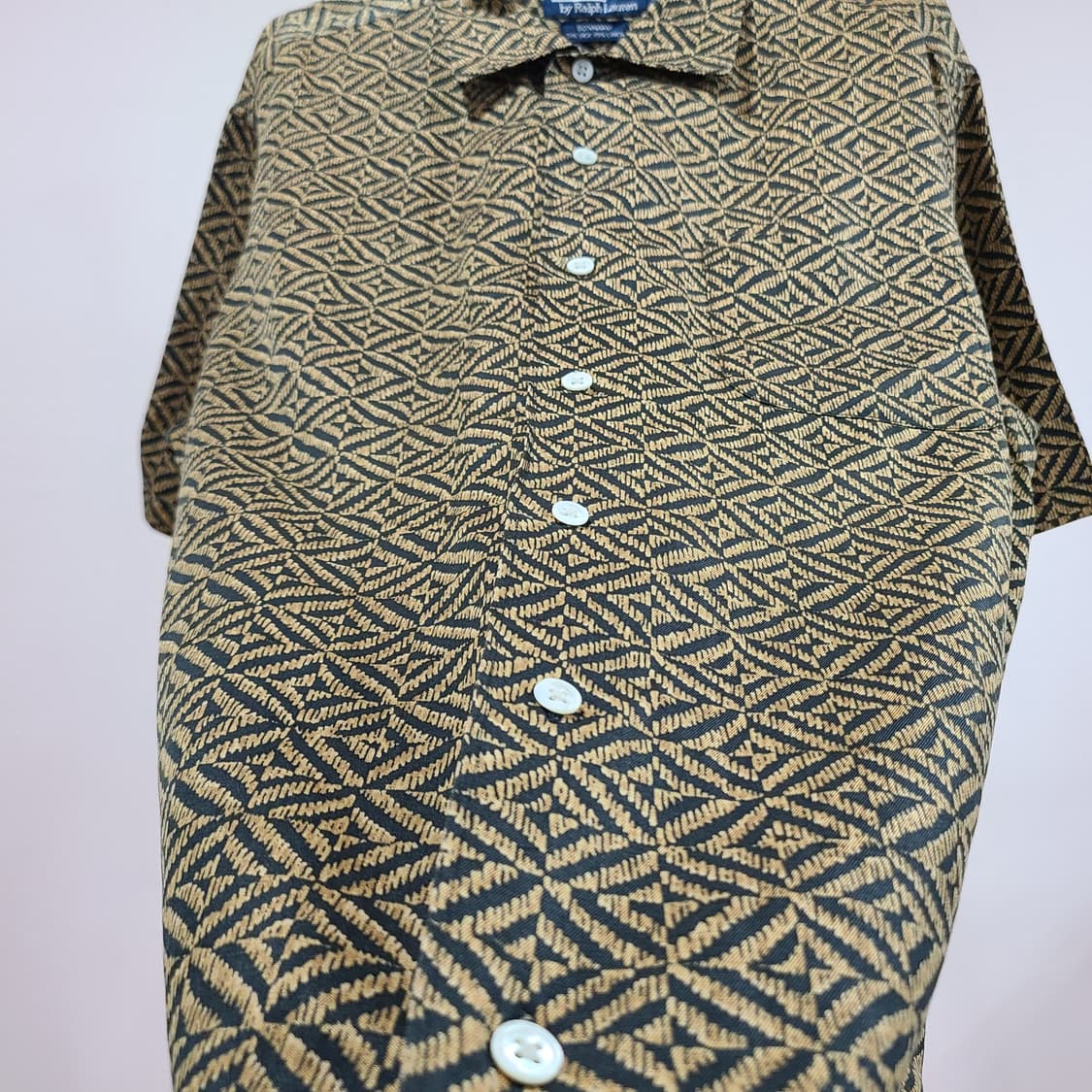 폴로 랄프로렌 실크 린넨 패턴 반팔 셔츠 남방 L 상품이미지4