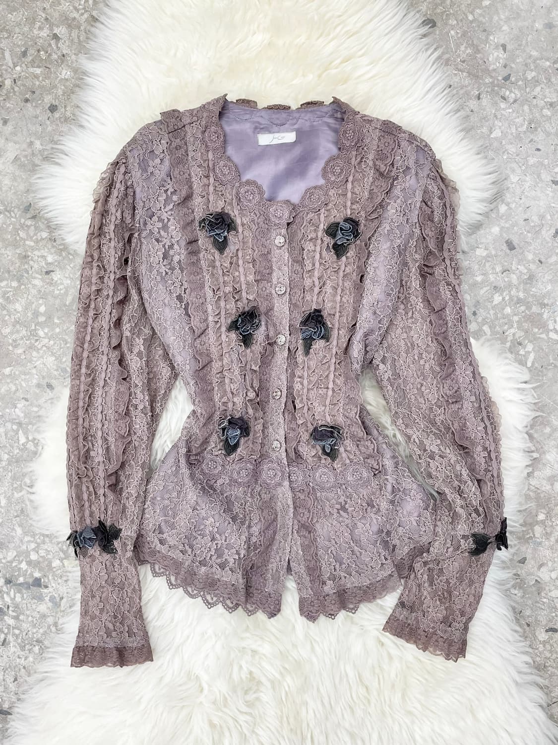 페어리 레이스 자수 디테일 블라우스 상품이미지1