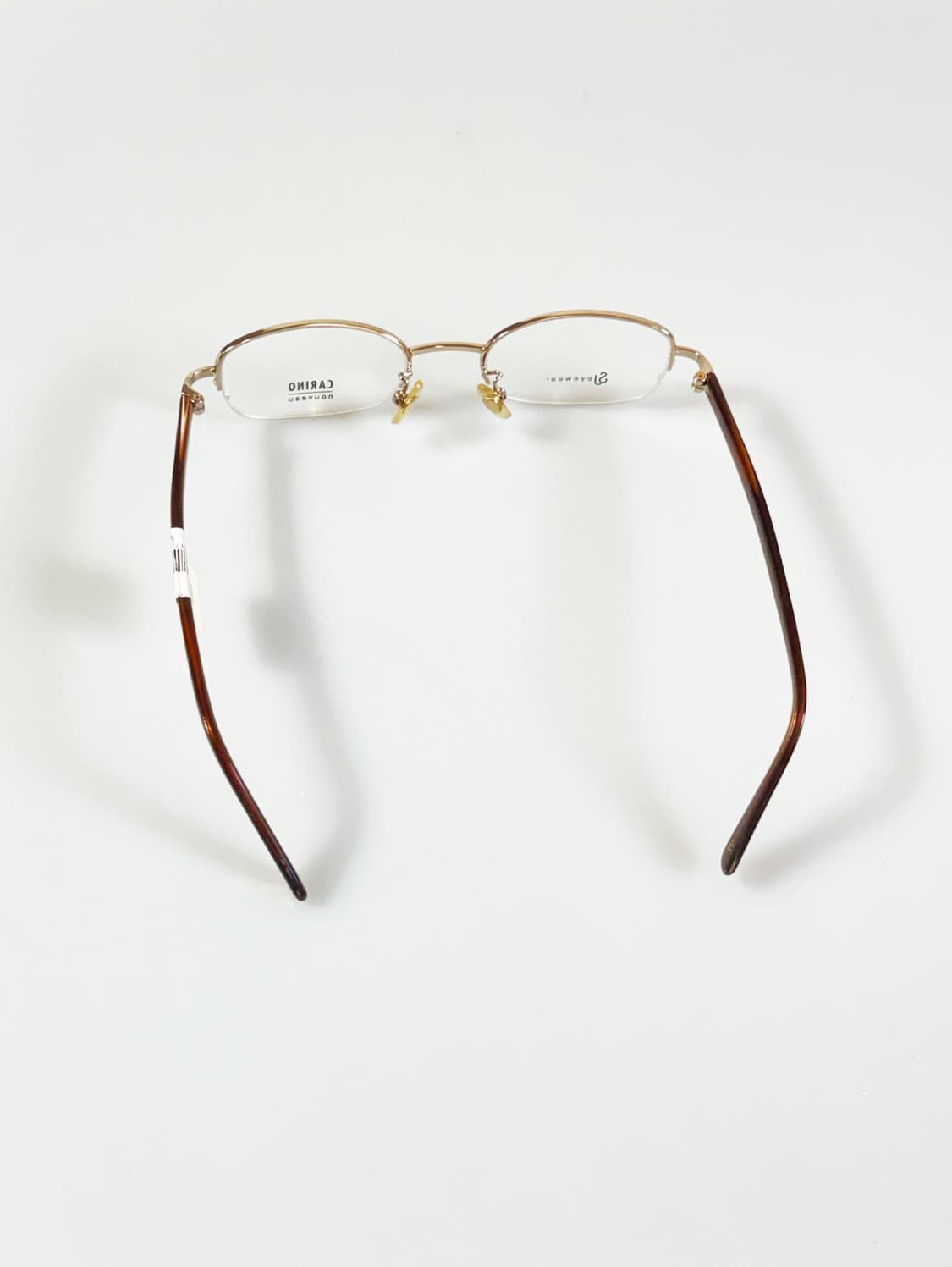 서전 SJ CARINO 골드 반무테 스퀘어 프레임 빈티지 안경 상품이미지5